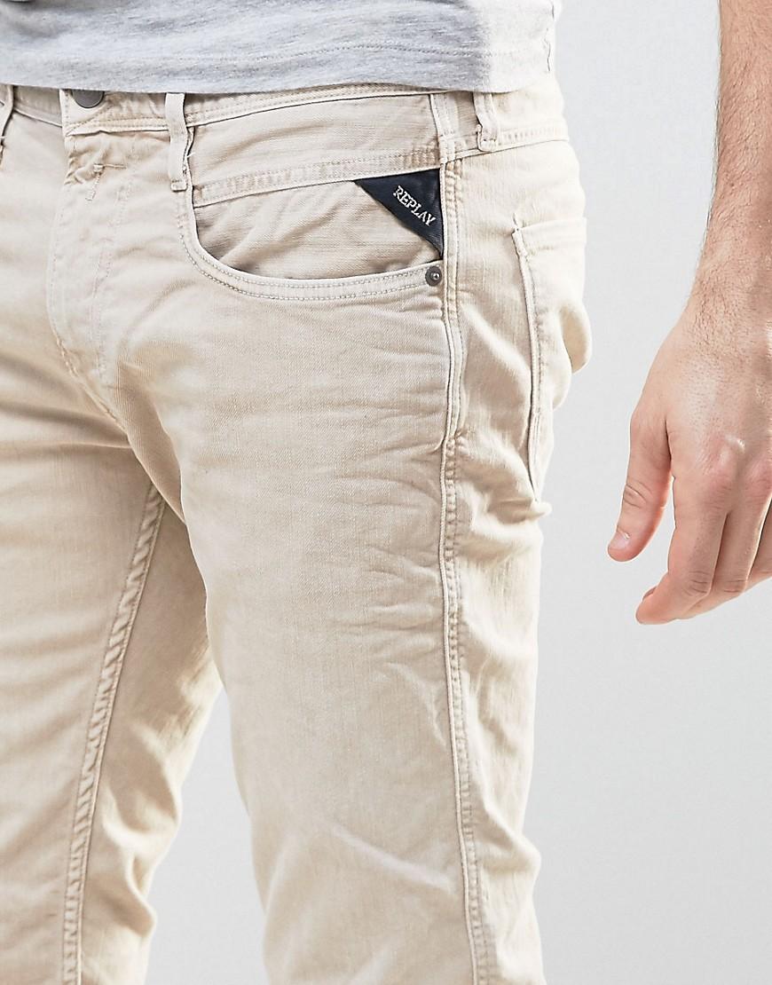 Lave princip forælder Replay Anbass Slim Fit Jeans Color Sand in Natural for Men | Lyst