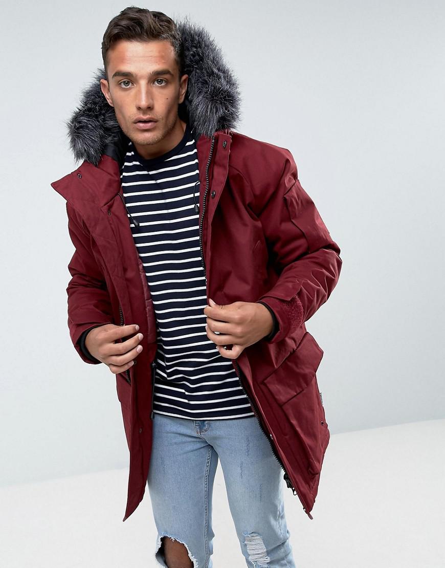 bellfield parka with faux fur hood