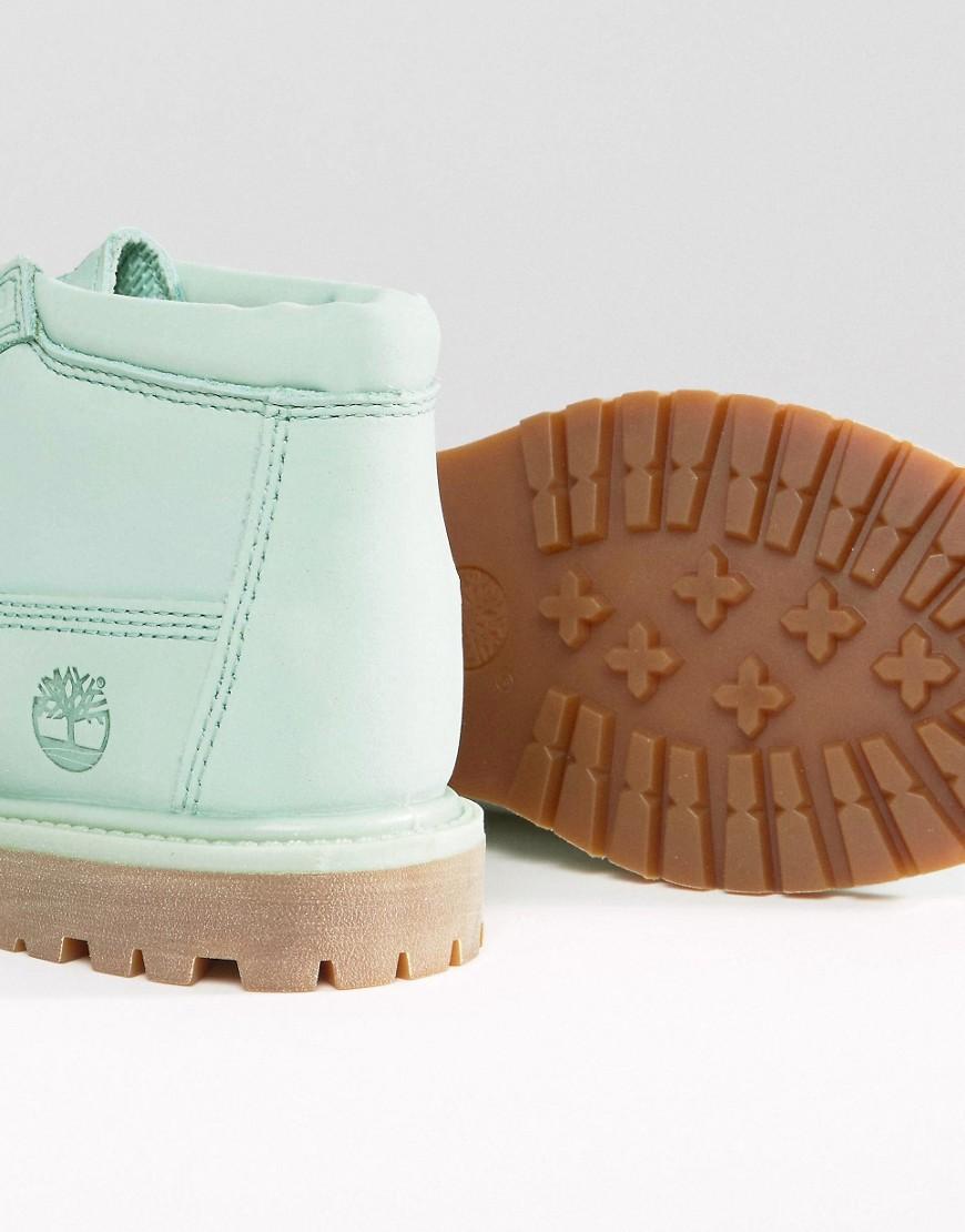 Timberland Leather Nellie Chukka Double Mint Green Lace Up Flat Boots - Lyst