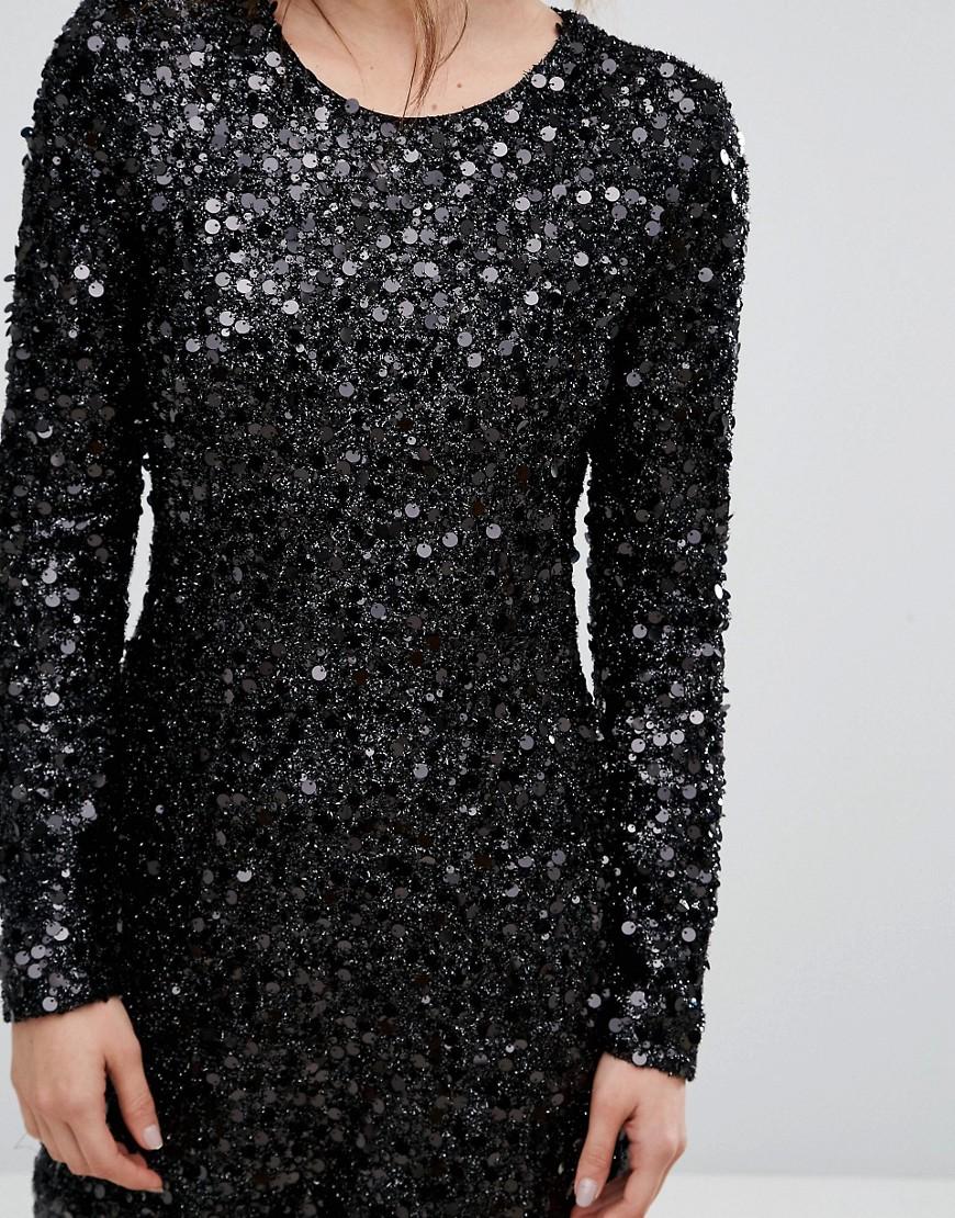 warehouse sequin wrap dress