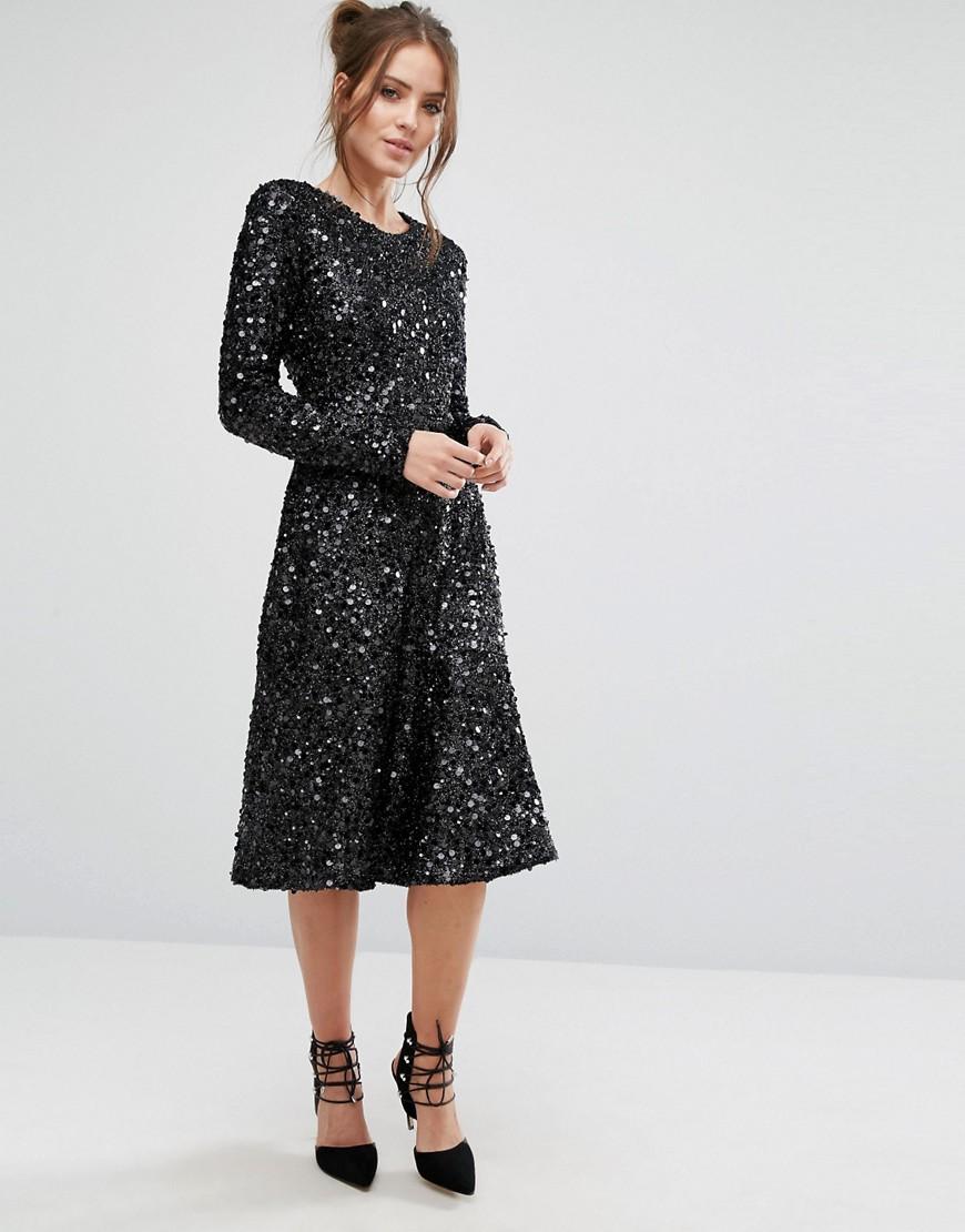 warehouse sequin wrap dress