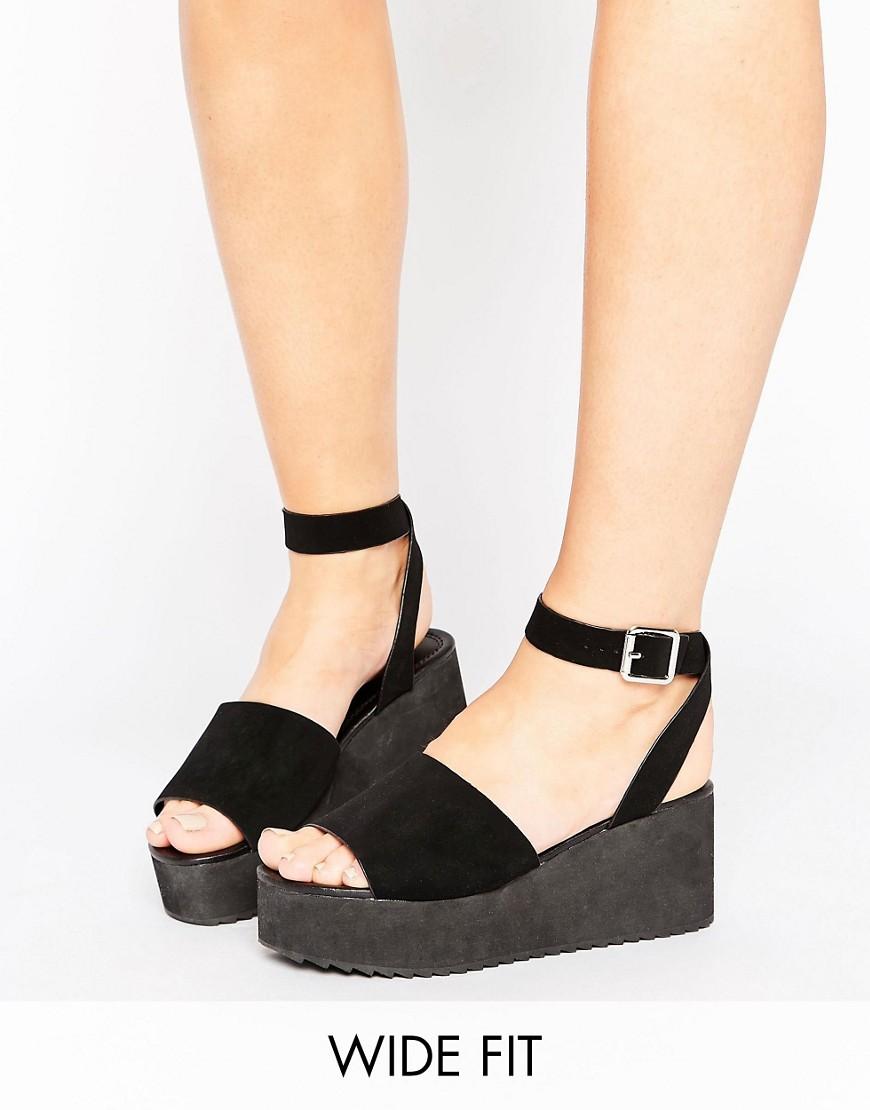 wide fit flatform sandals