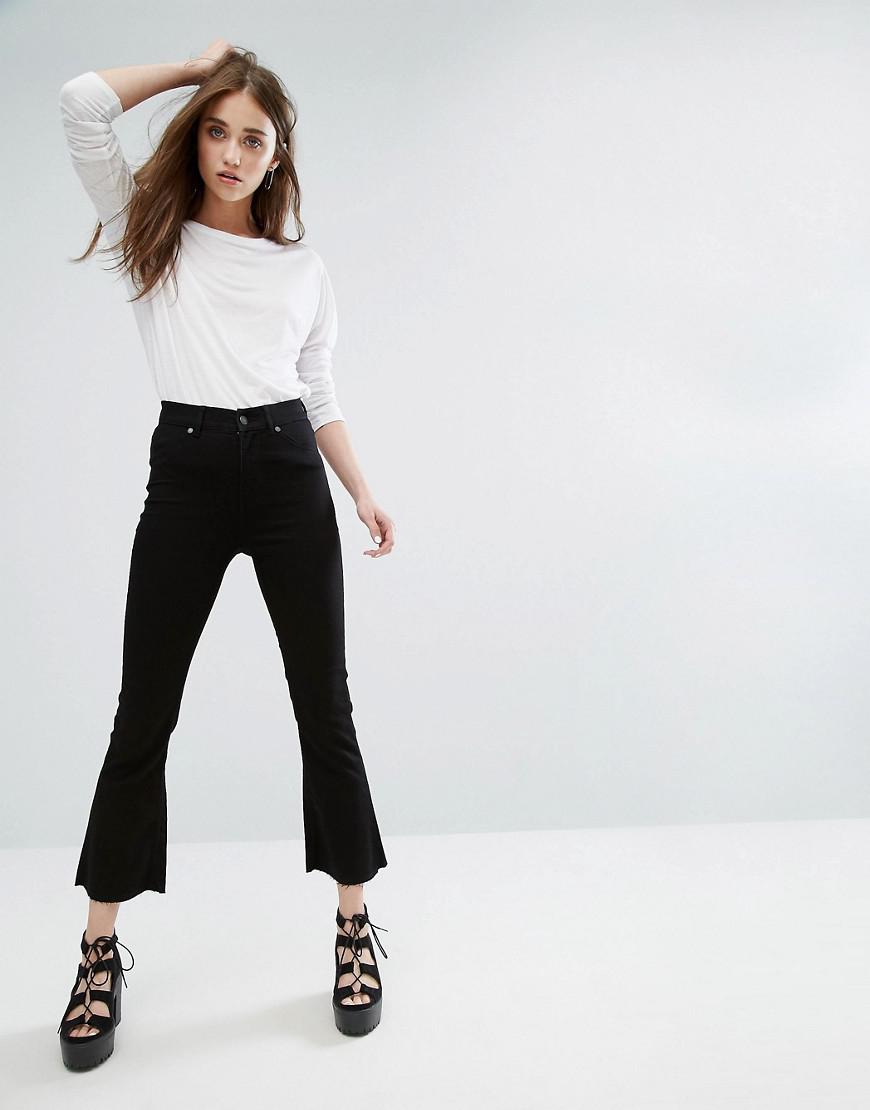 high waisted crop flare jeans