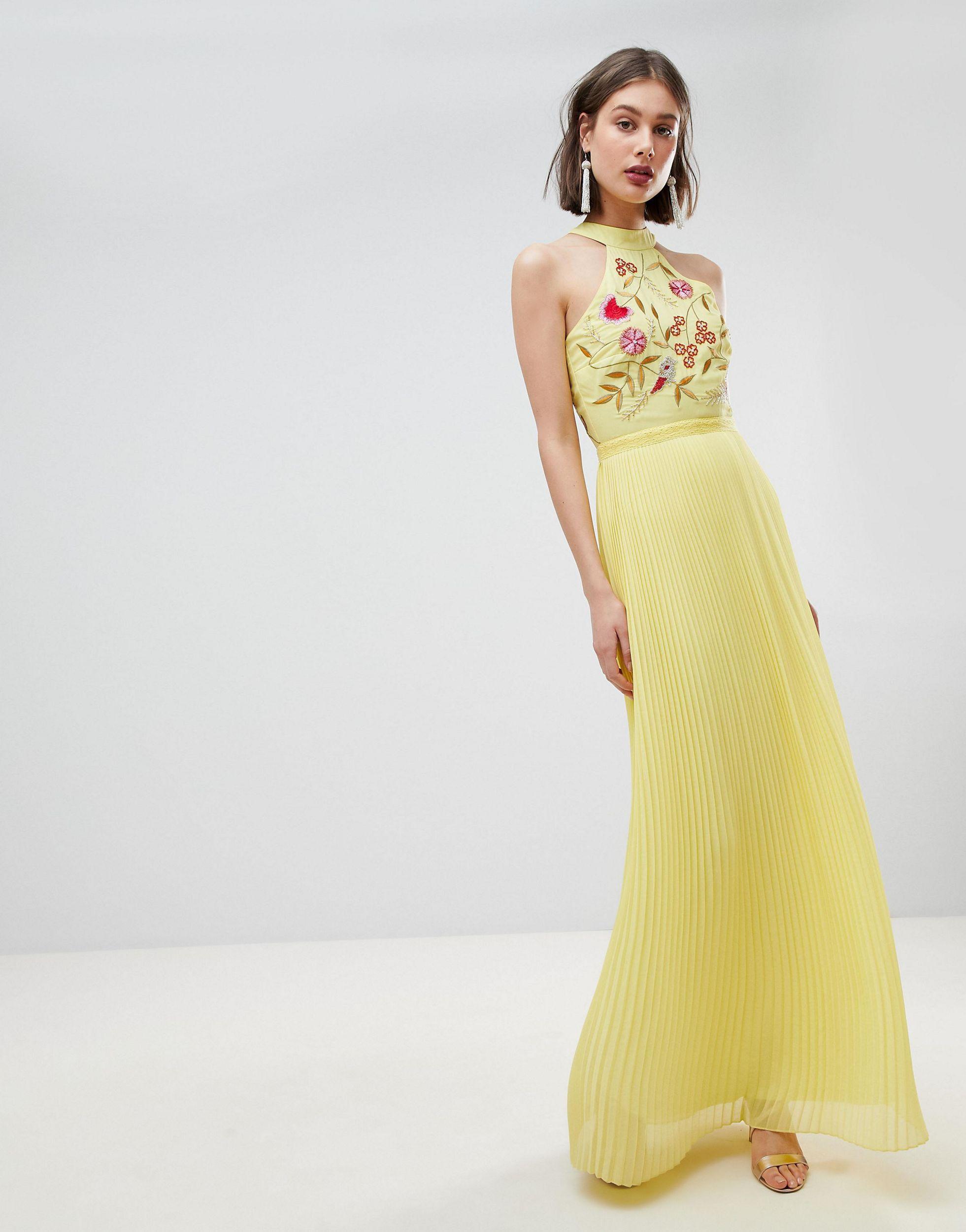 frock and frill embroidered maxi dress