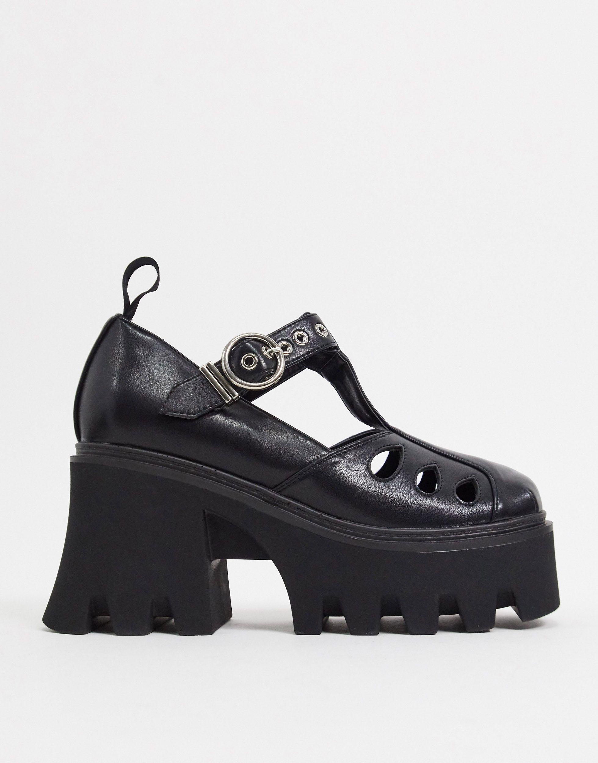 LAMODA Chunky Mary-jane Shoes in Black | Lyst