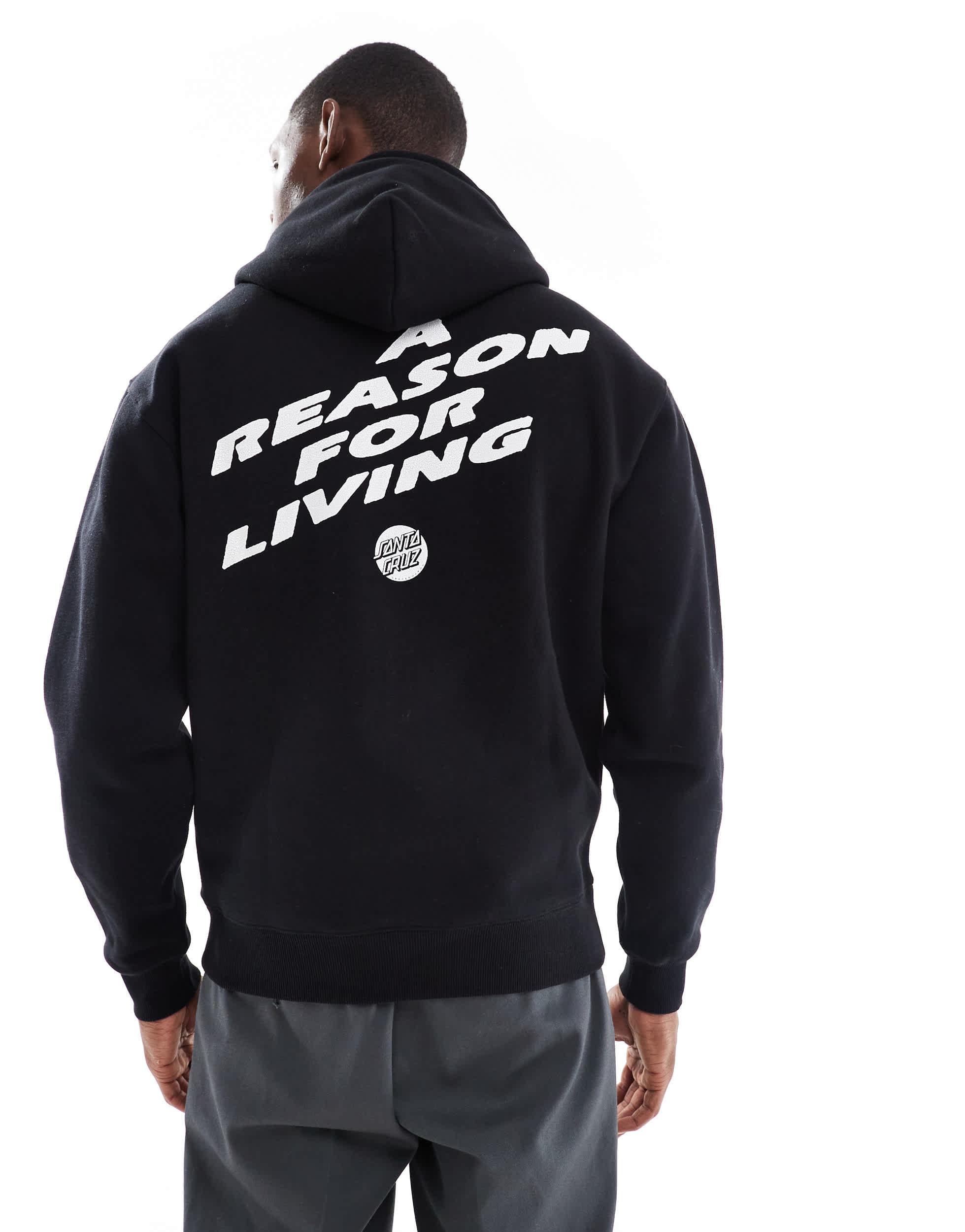 Hoodie Santa Cruz Garçon 13-14 Ans – Noir – Zippé – Occasion (détails)