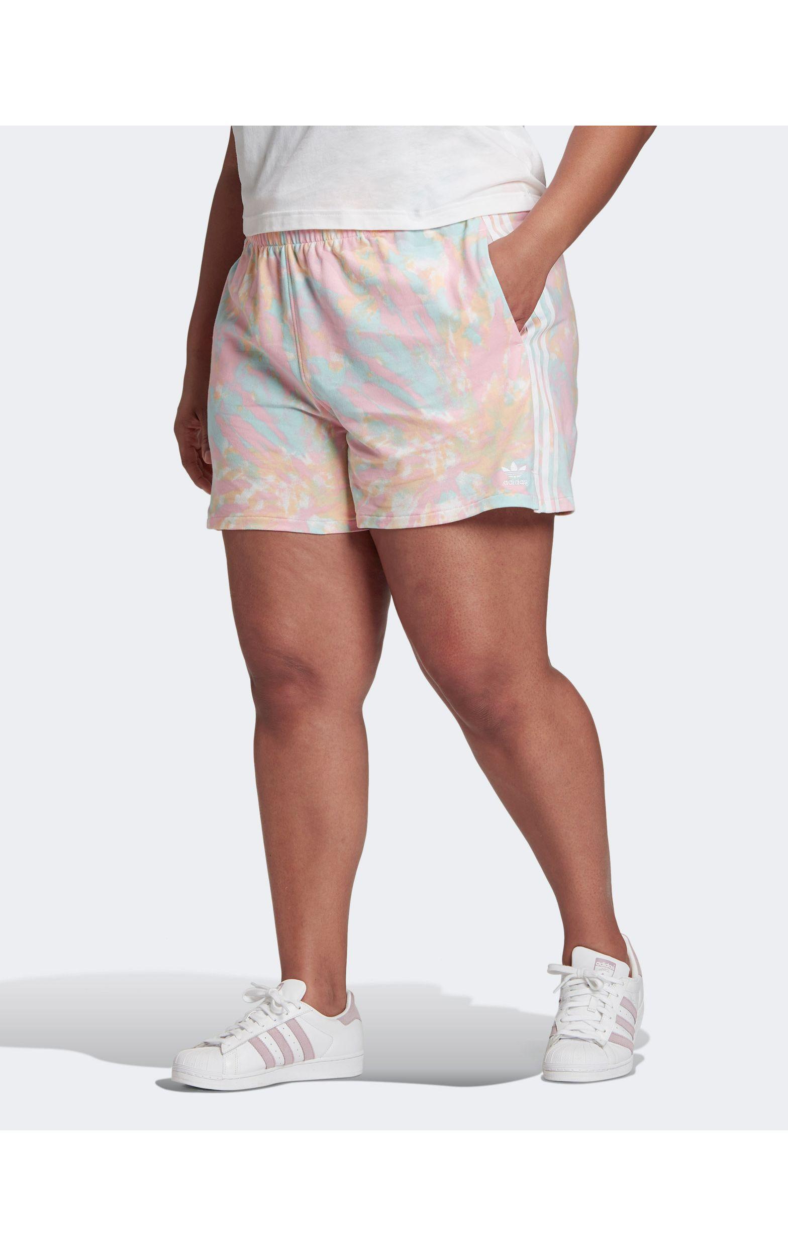 adidas Originals Three Stripe Shorts in Pink - Lyst