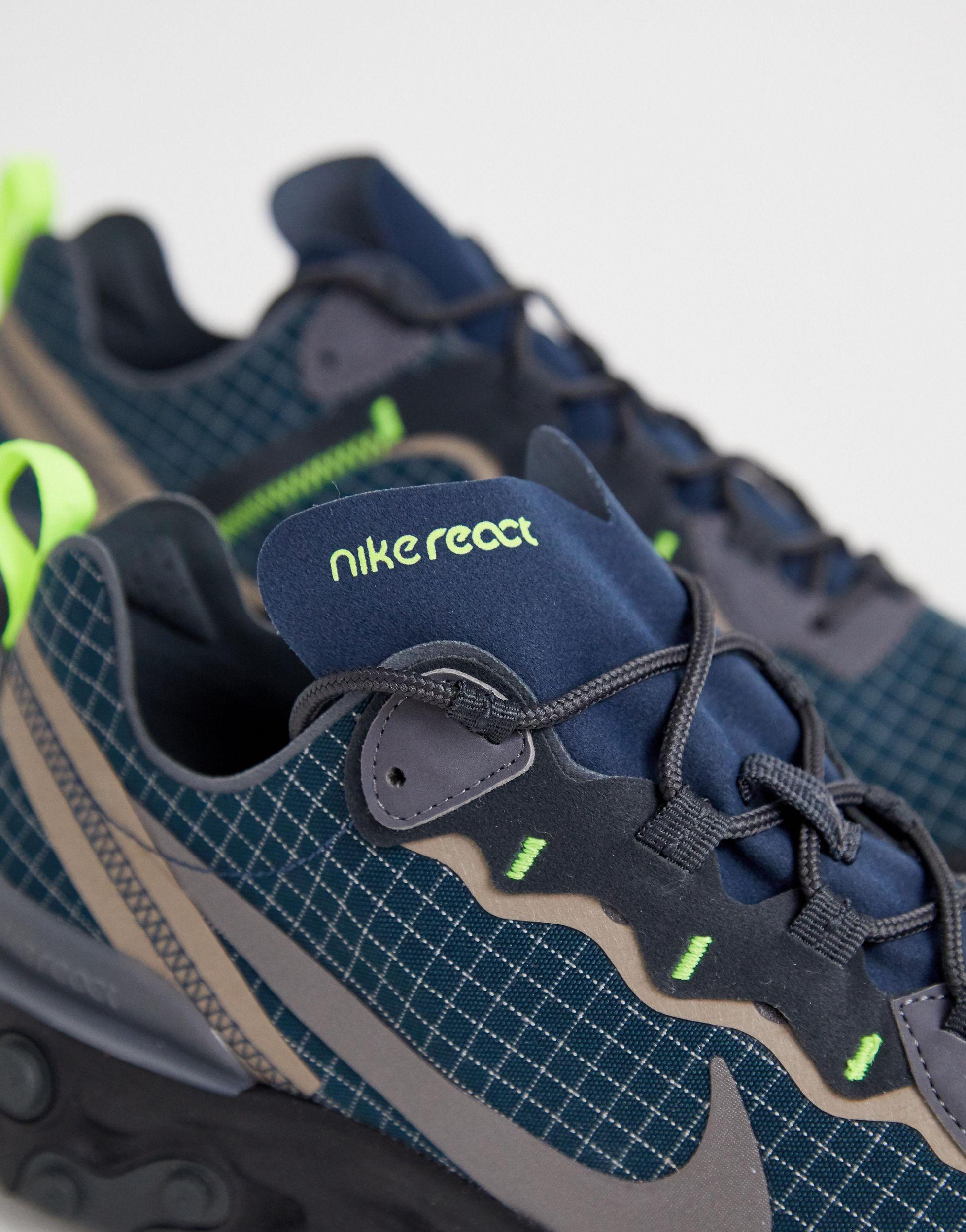 Nike Rubber React Element 55 Trainers In Navy Blue For Men Lyst Nike Rubber React Element 55 Trainers In Navy Blue For Men Lyst