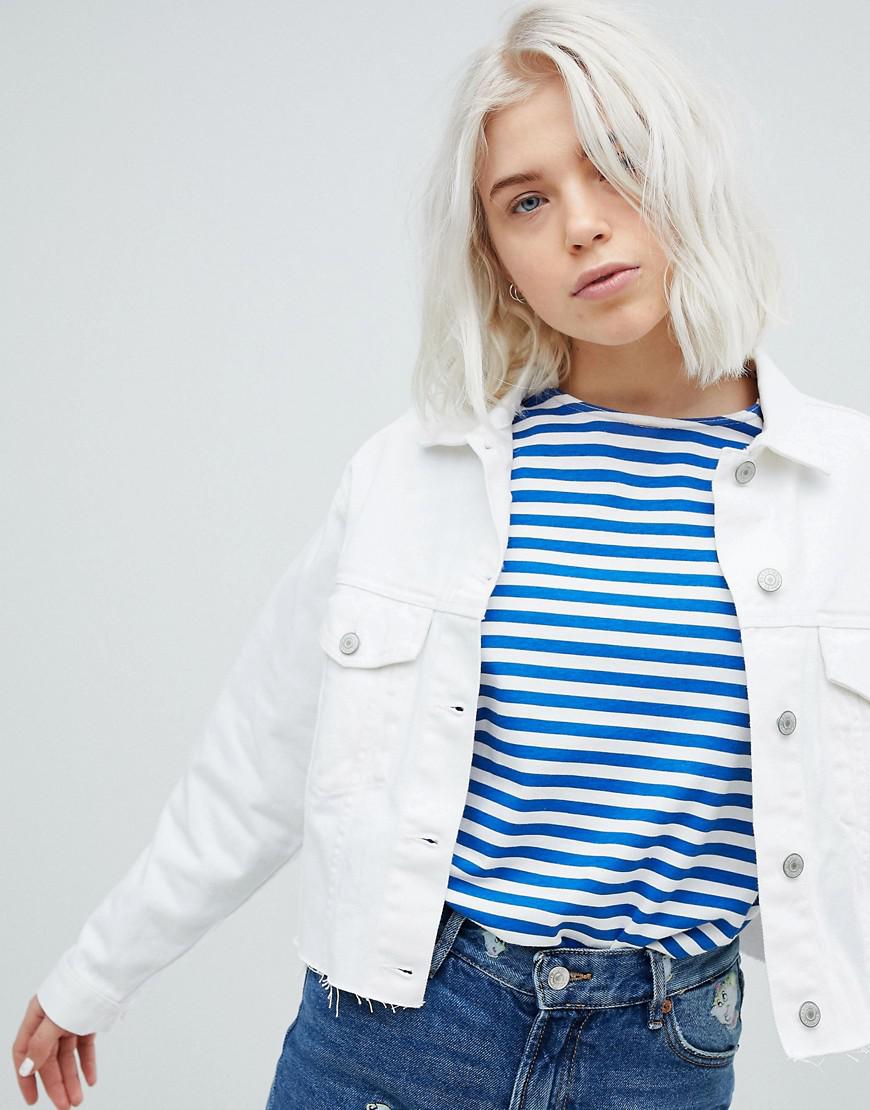 pull and bear white denim jacket