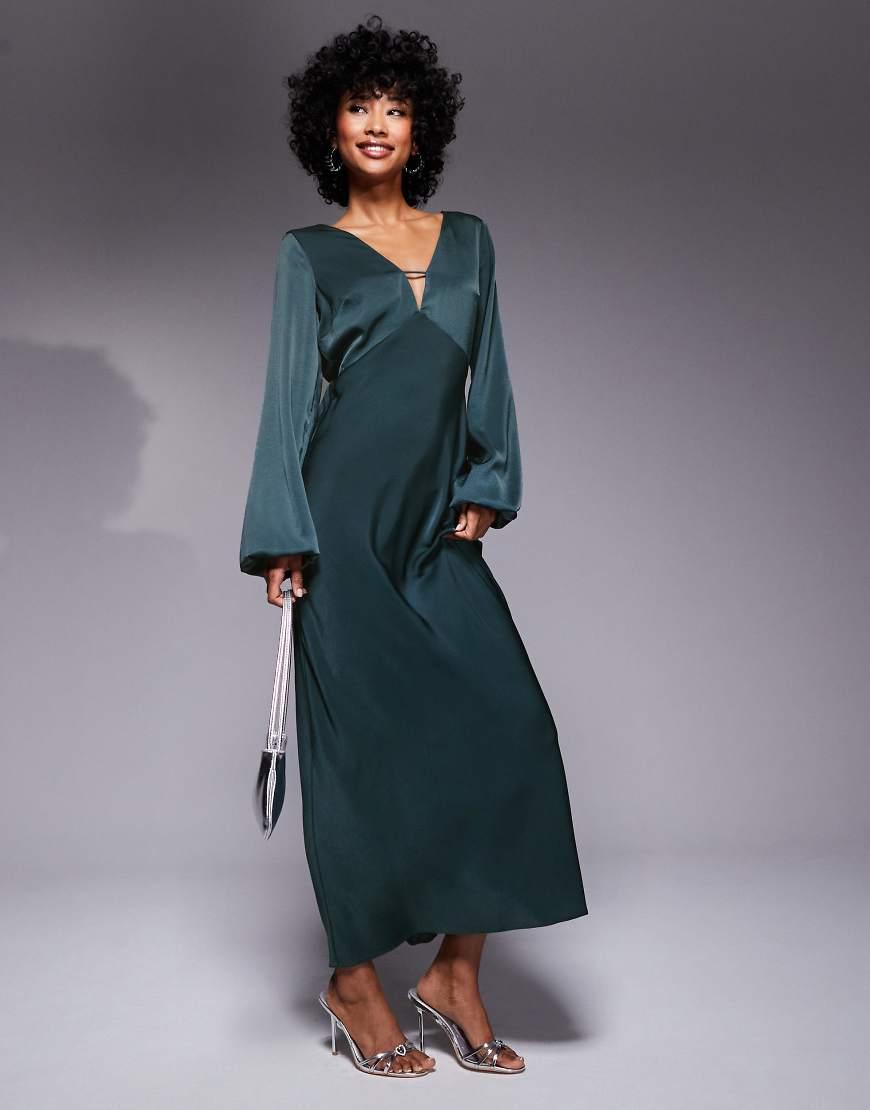 Maxi Dress Deep V Neck Silk Dress ASOS DESIGN Petite Satin Long Sleeve Fallen Shoulder Cami Maxi Dress Deep V Neck Silk Dress ASOS DESIGN Petite Satin Long Sleeve Fallen Shoulder Cami