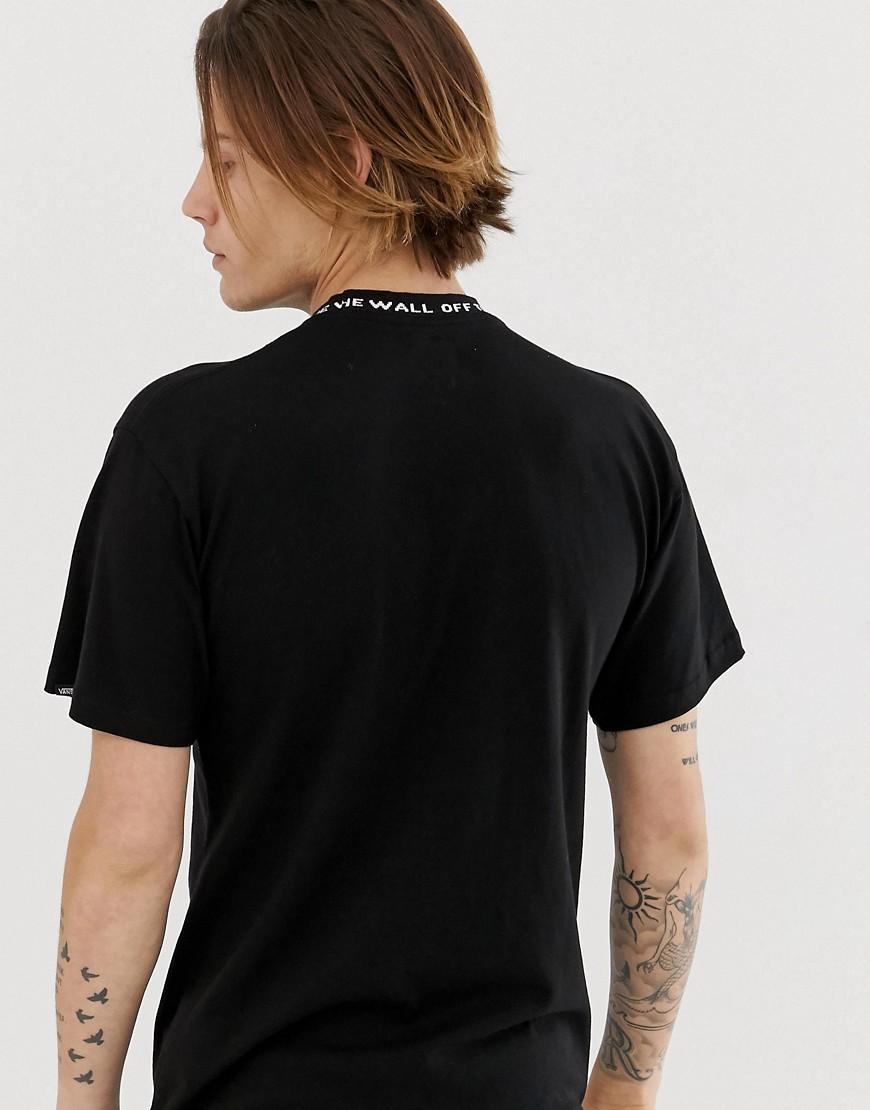 Vans T-shirt With Knit Collar In Black for Men | Lyst