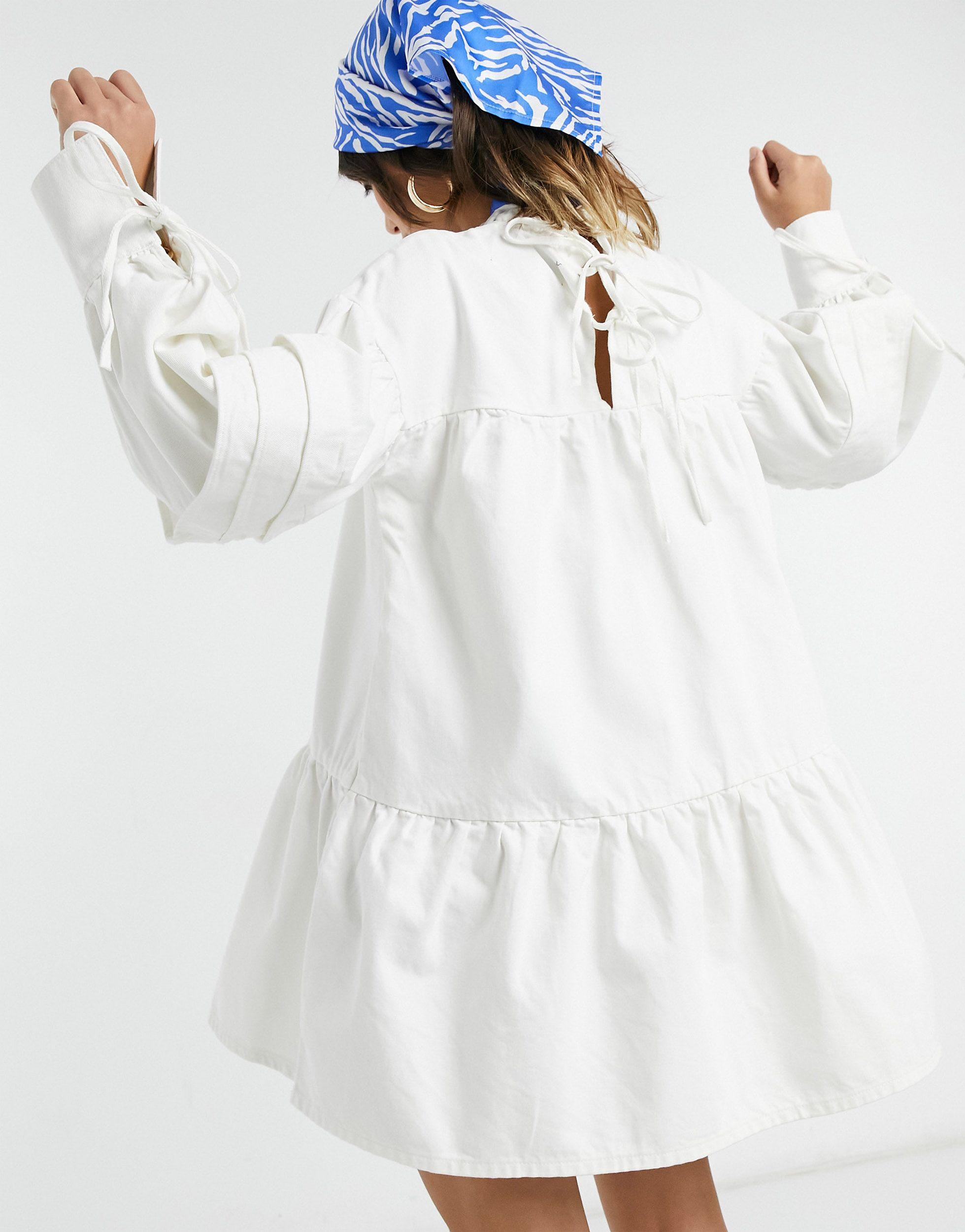 ASOS Denim Pie Crust Smock Dress With 
