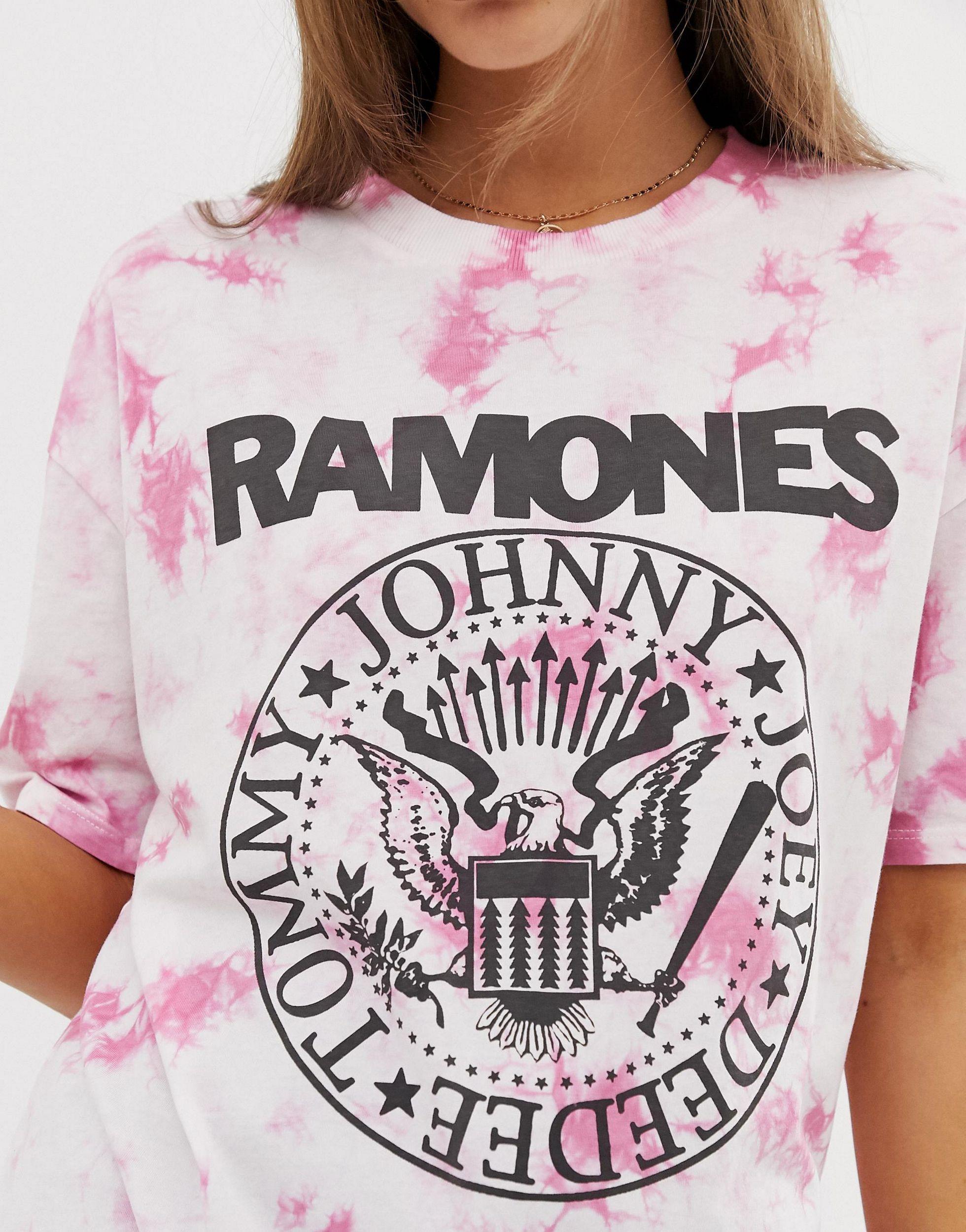 ramones t shirt pink