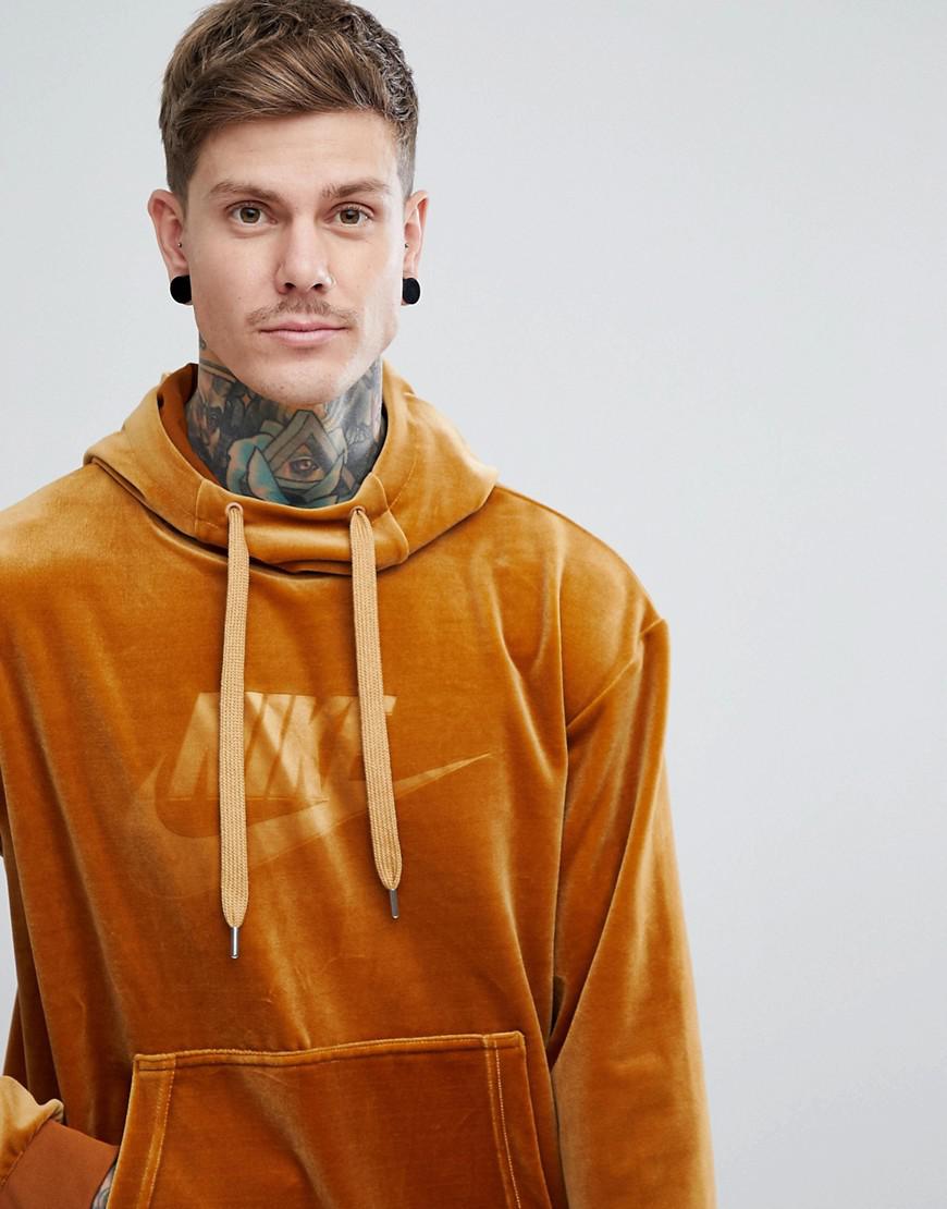 Nike Velour Pullover Hoodie In Gold Ah3384-722 in Metallic for Men | Lyst  Australia