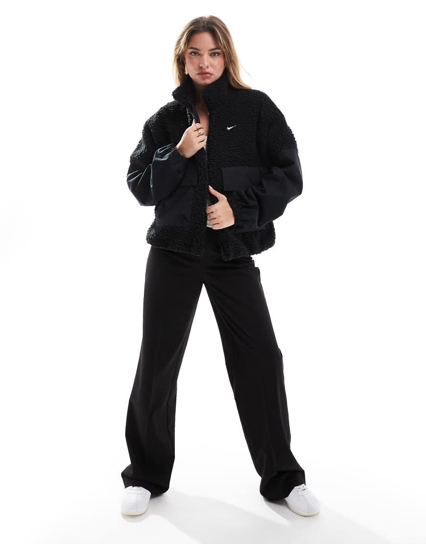 nike cropped borg fleece