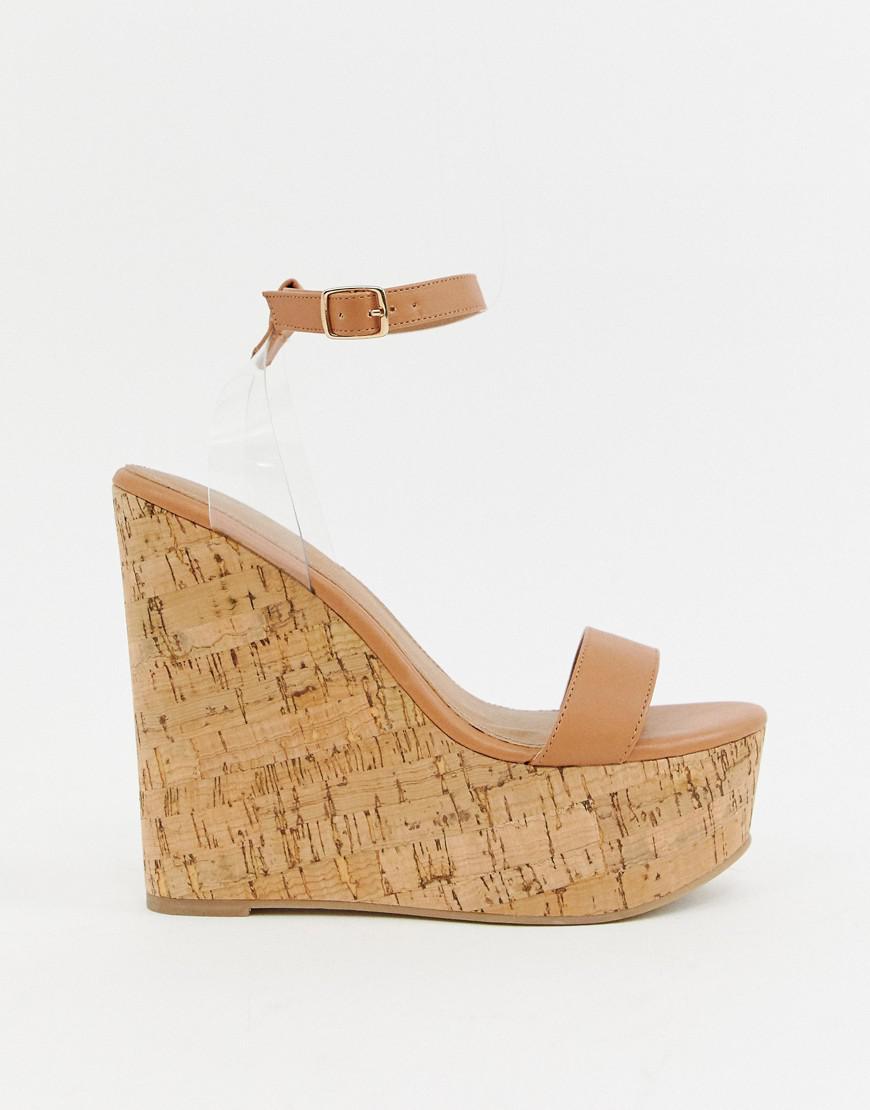 tan high wedges
