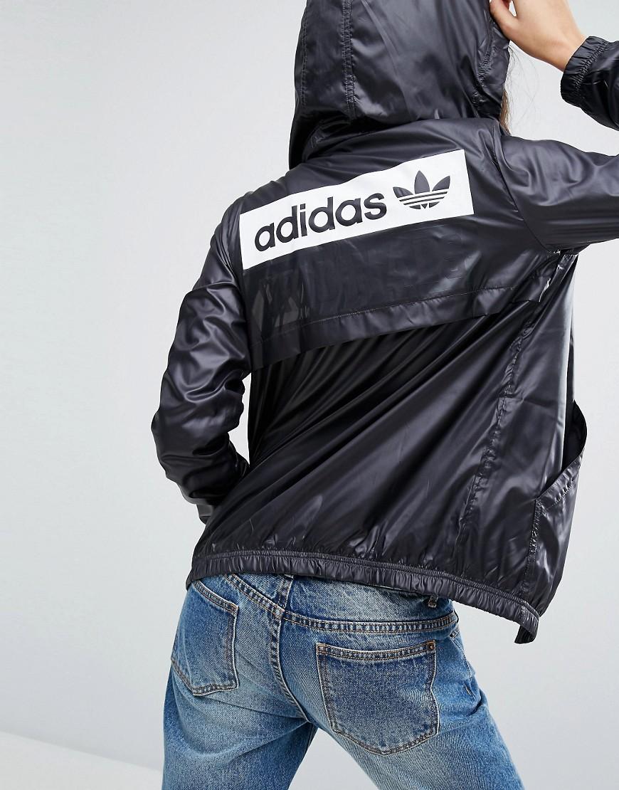 adidas Originals Synthetic Originals Hooded Jacket With Monochrome Trefoil Logo  Back in Black - Lyst