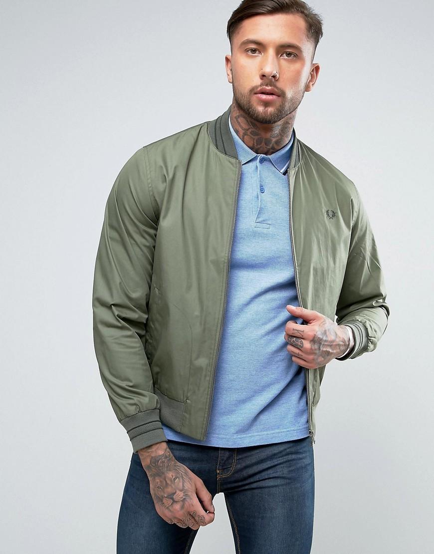 fred perry bomber jacket green