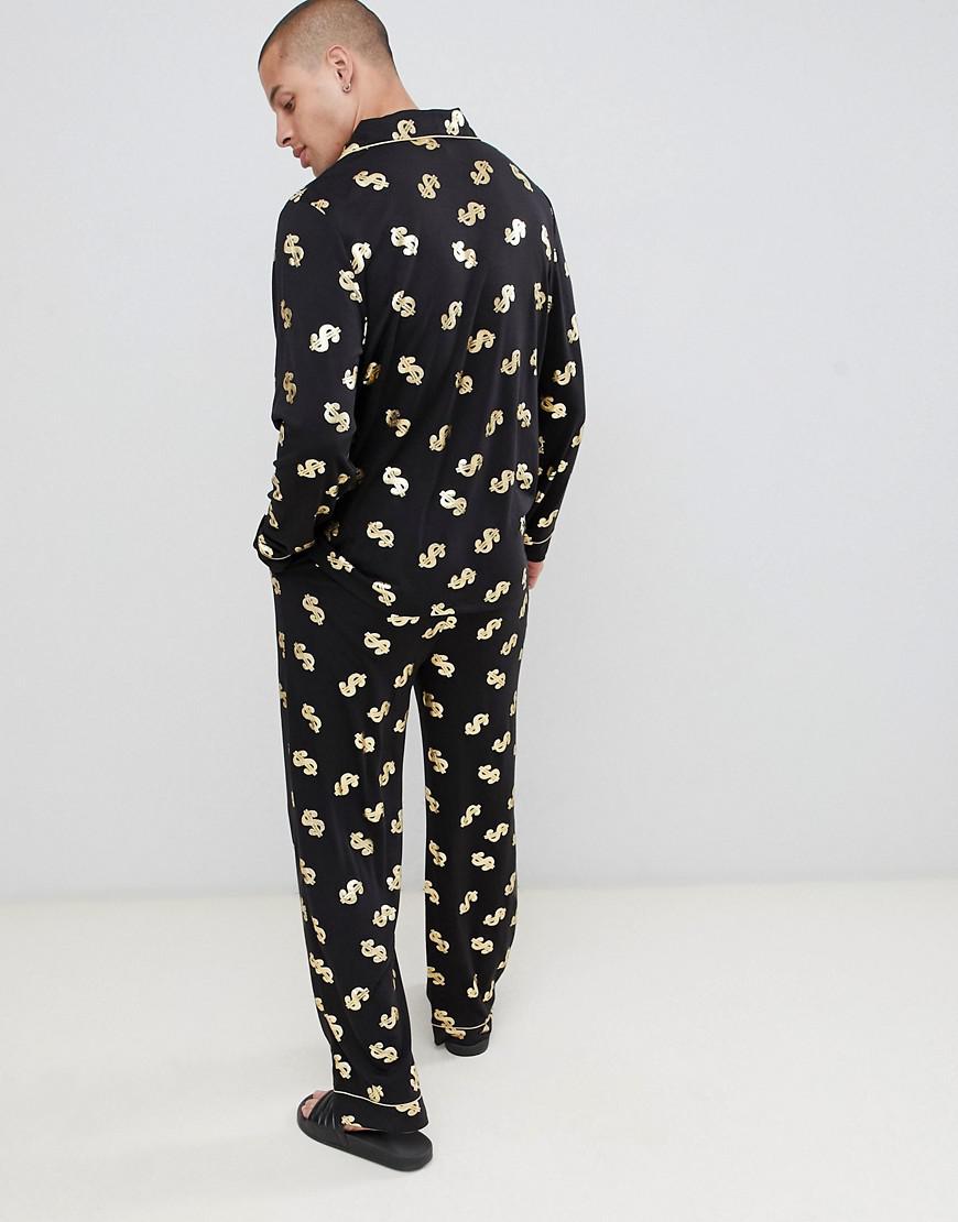 Chelsea Peers Dollar Signs Pajama Set in Black for Men Lyst