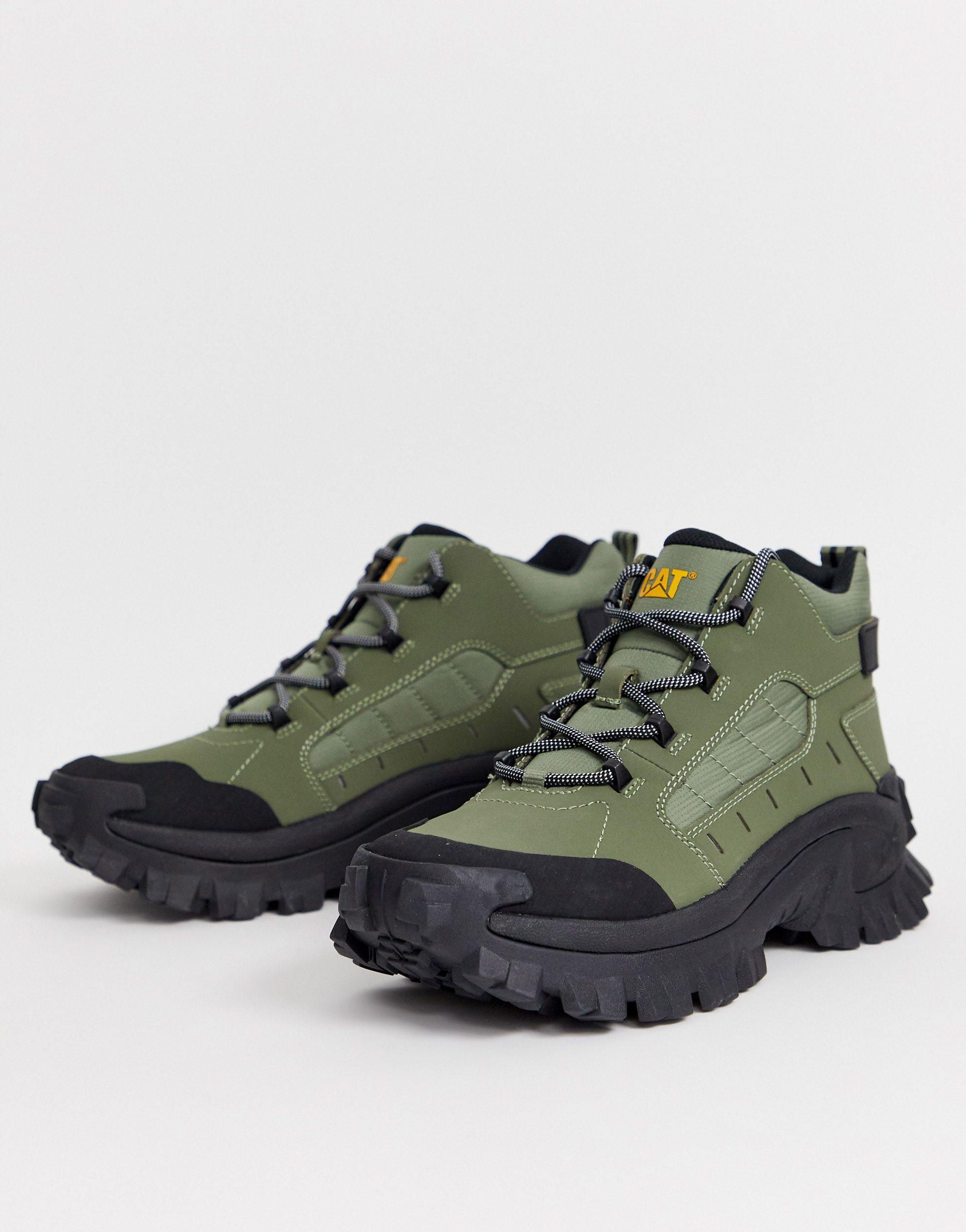 Caterpillar Footwear Resistor Nub Hitop Intruder Trainer Lichen Green