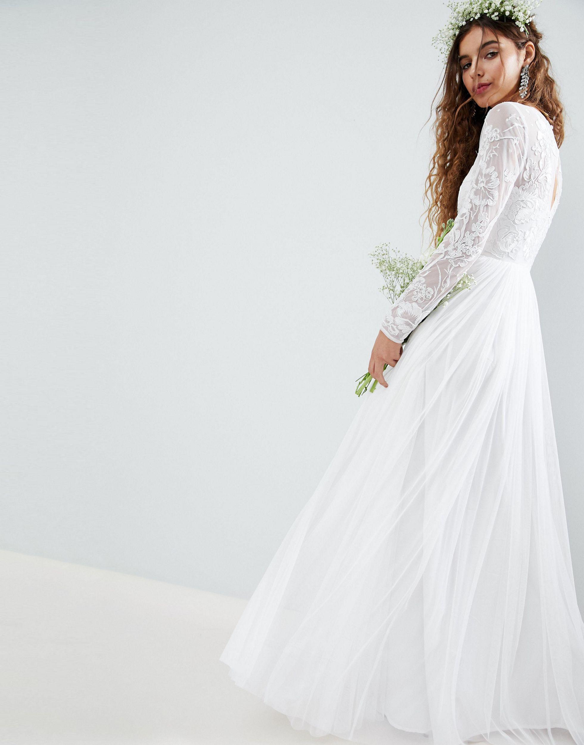 embroidered bodice wedding dress