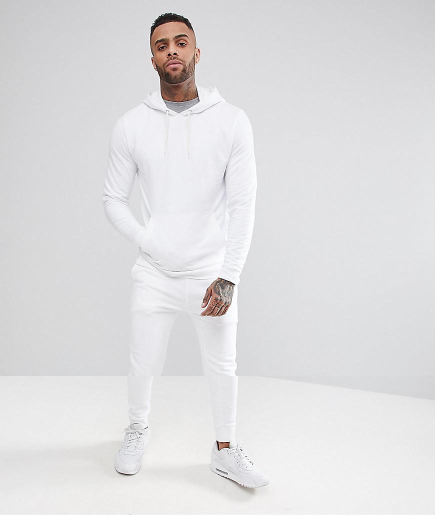 ASOS Asos Tracksuit Hoodie/super Skinny Joggers In White for Men | Lyst