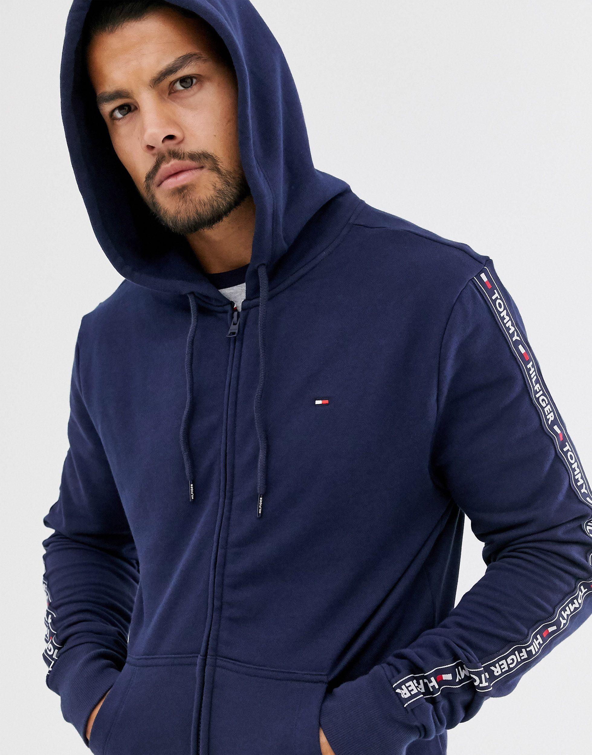 Tommy Hilfiger Cotton Authentic Full Zip Lounge Hoodie With Side Logo Taping  in Navy (Blue) for Men - Save 29% | Lyst