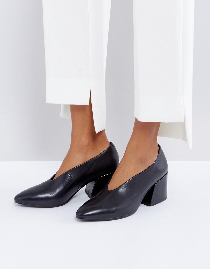 Vagabond Shoemakers Olivia Black Leather Mid Heeled Shoes Lyst