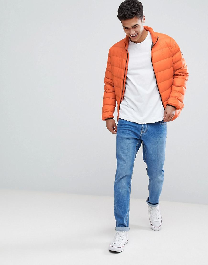 Abercrombie & Fitch Lightweight Puffer Jacket In Orange for Men | Lyst