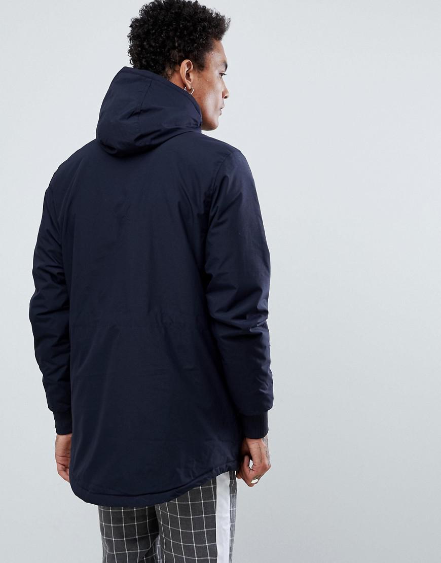 Fred Perry Fleece Stockport Hooded Parka Jacket In Navy in Blue for Men -  Lyst