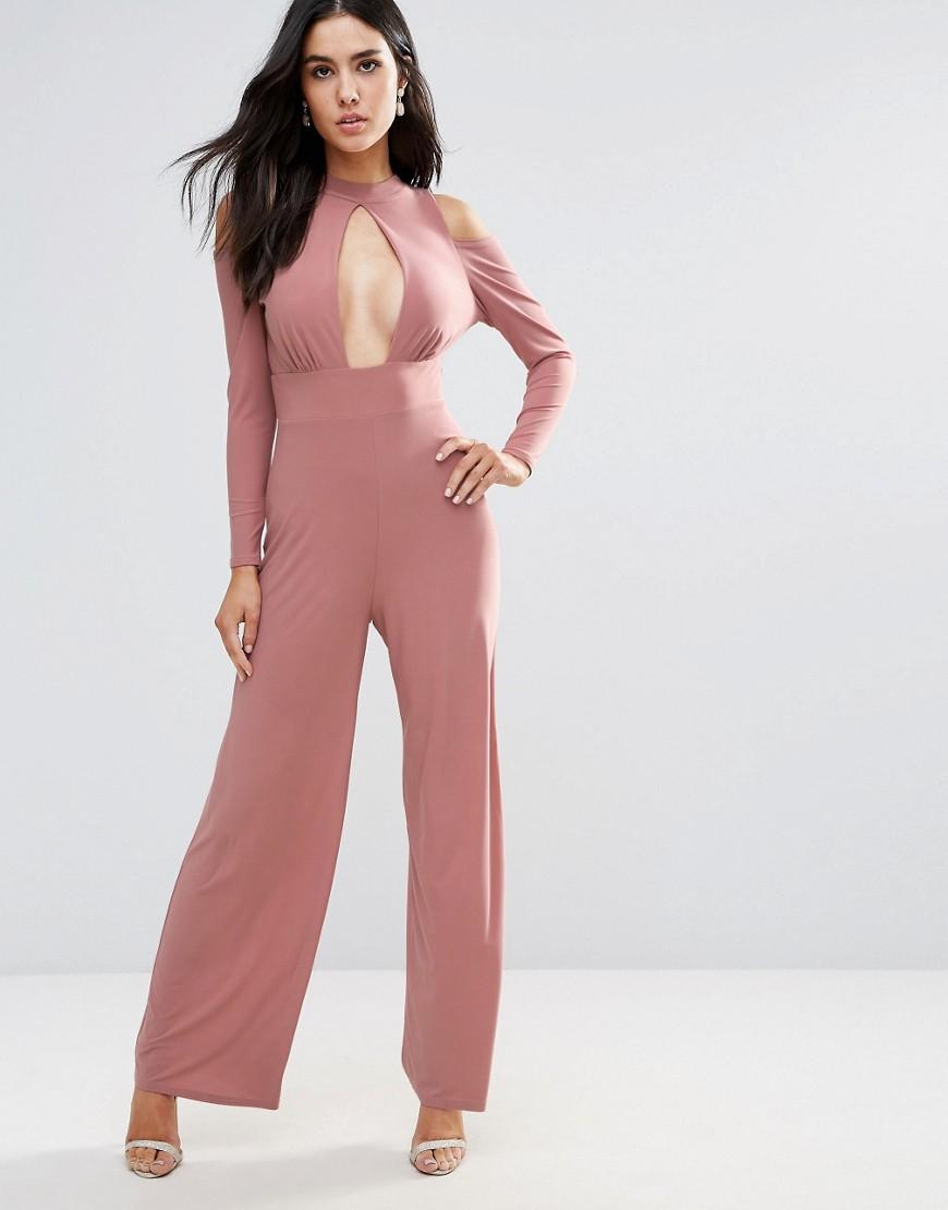 long sleeve jumpsuit pink