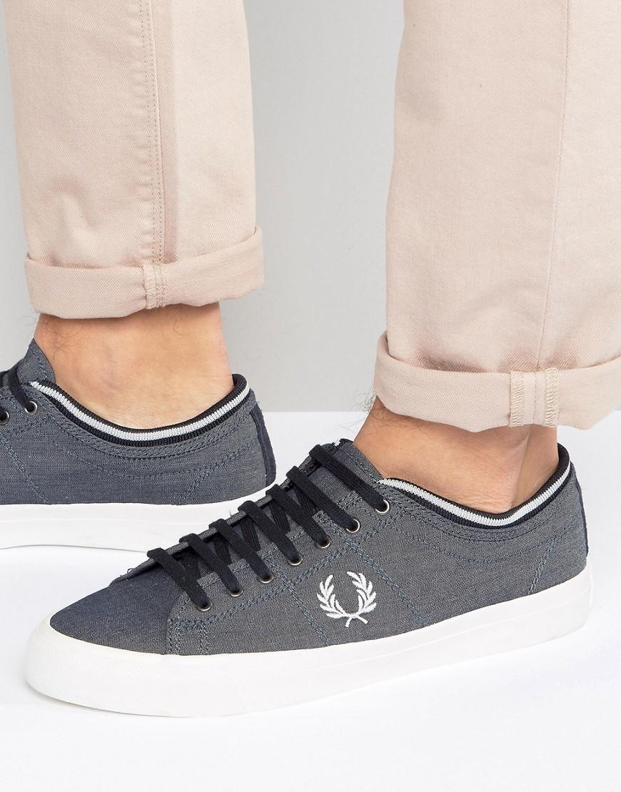 Fred Perry Kendrick Tipped Cuff Chambray Sneakers in Navy (Blue) for Men -  Lyst