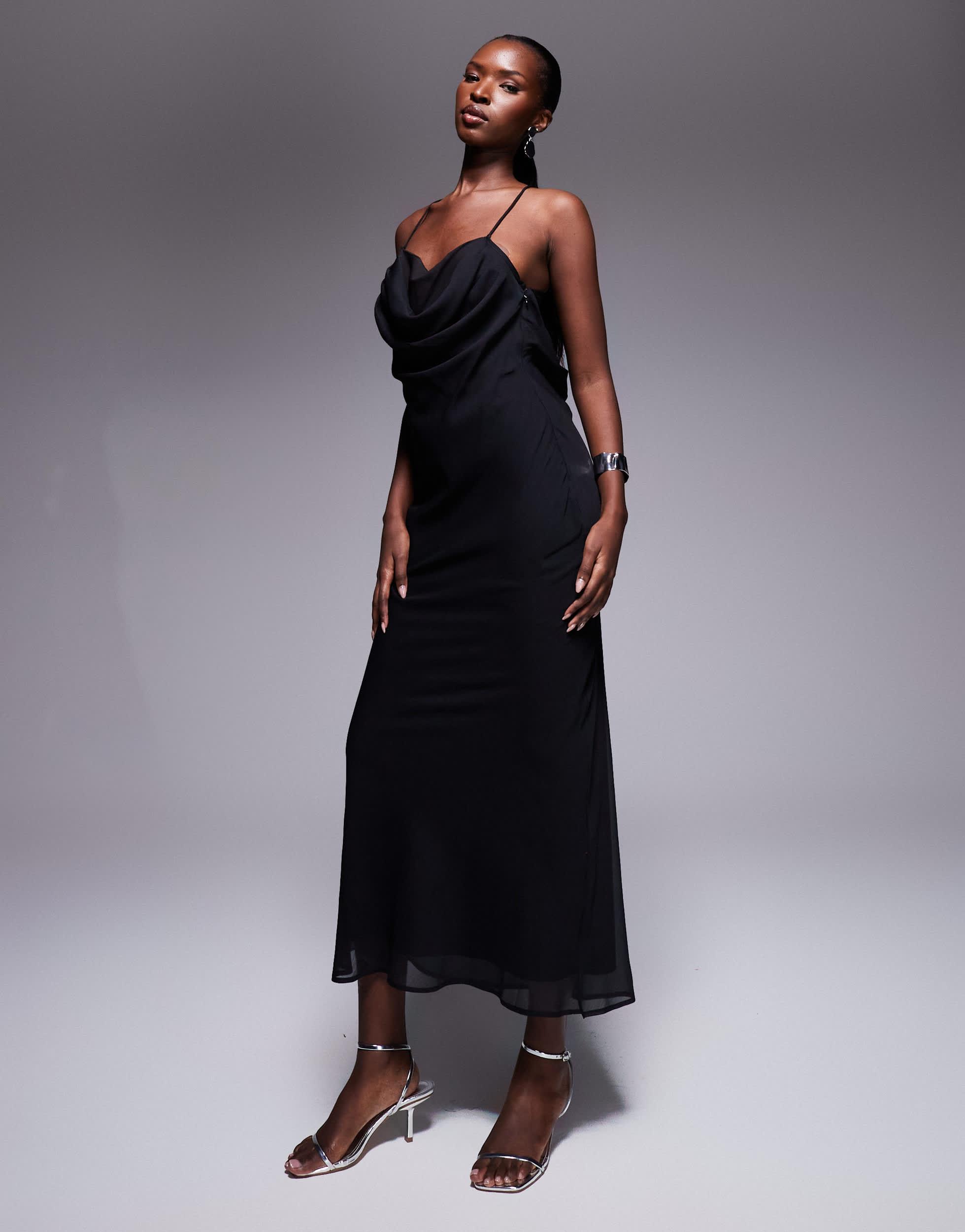 knee length dresses for ladies Rent Asos Edition Linen Strappy Wrap Midi Dress In Soft Marble Print