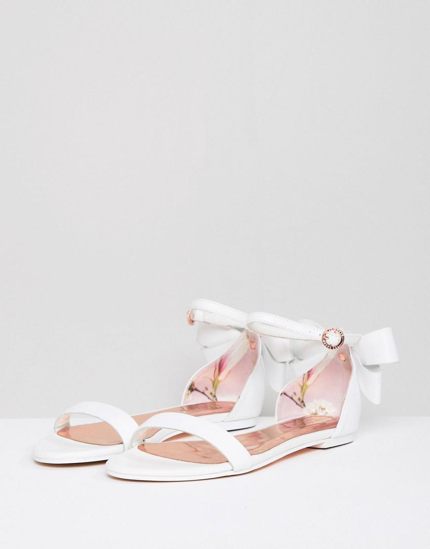 ted baker white bow sandals