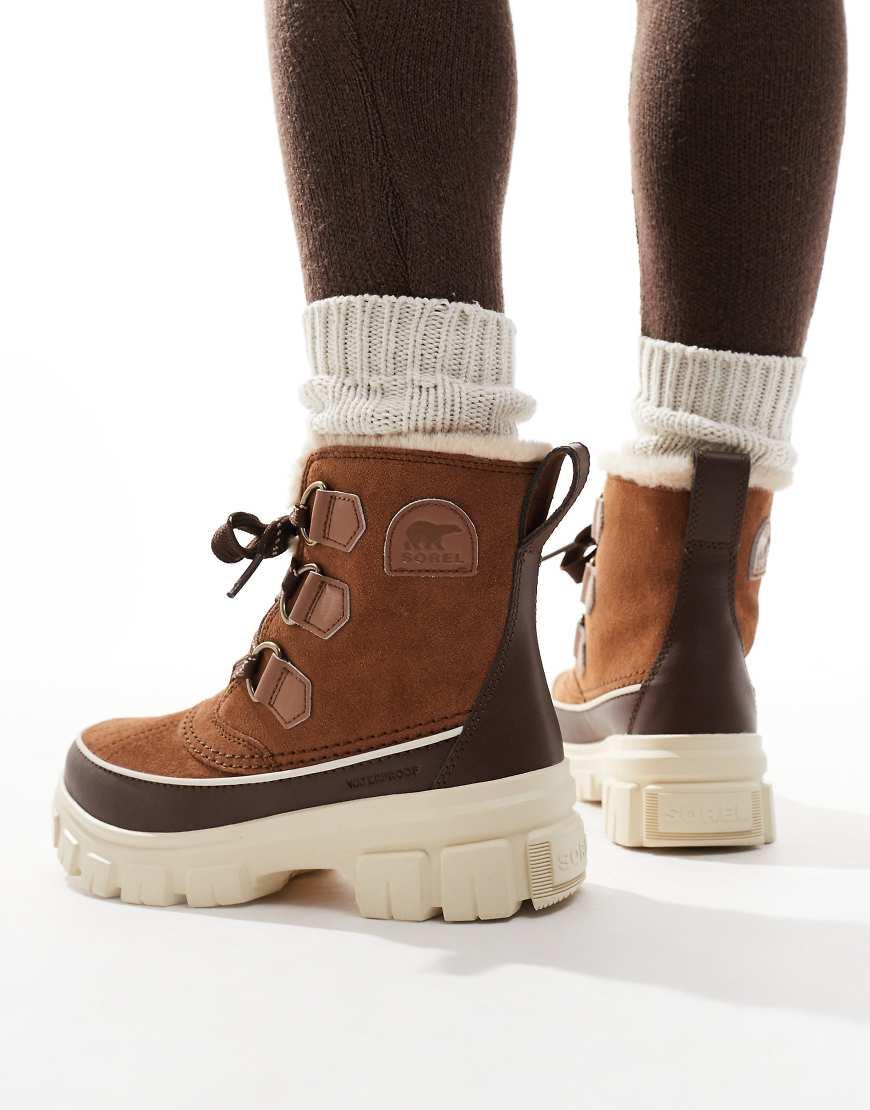 Sorel Torino V Wp Waterproof Fleece Lined Faux Fur Leather Snow Boots in Brown Lyst UK