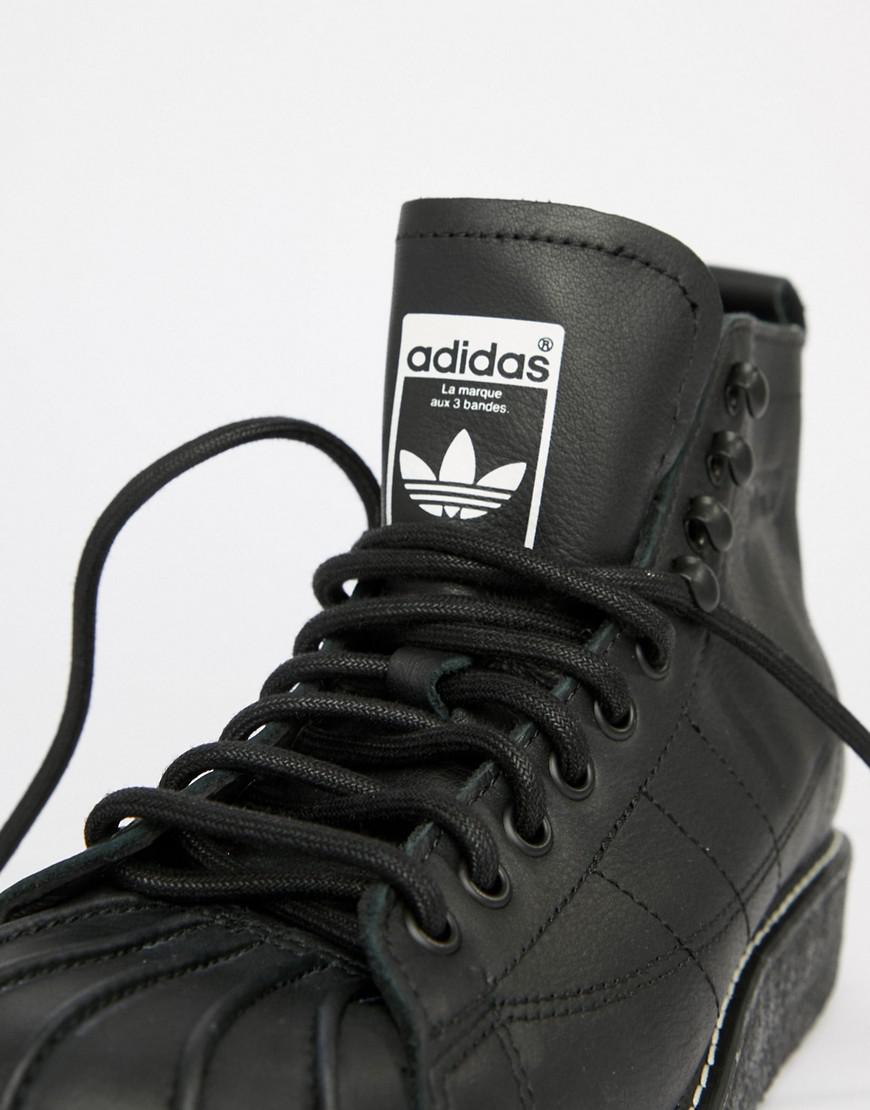 adidas originals superstar boot luxe trainers in triple black