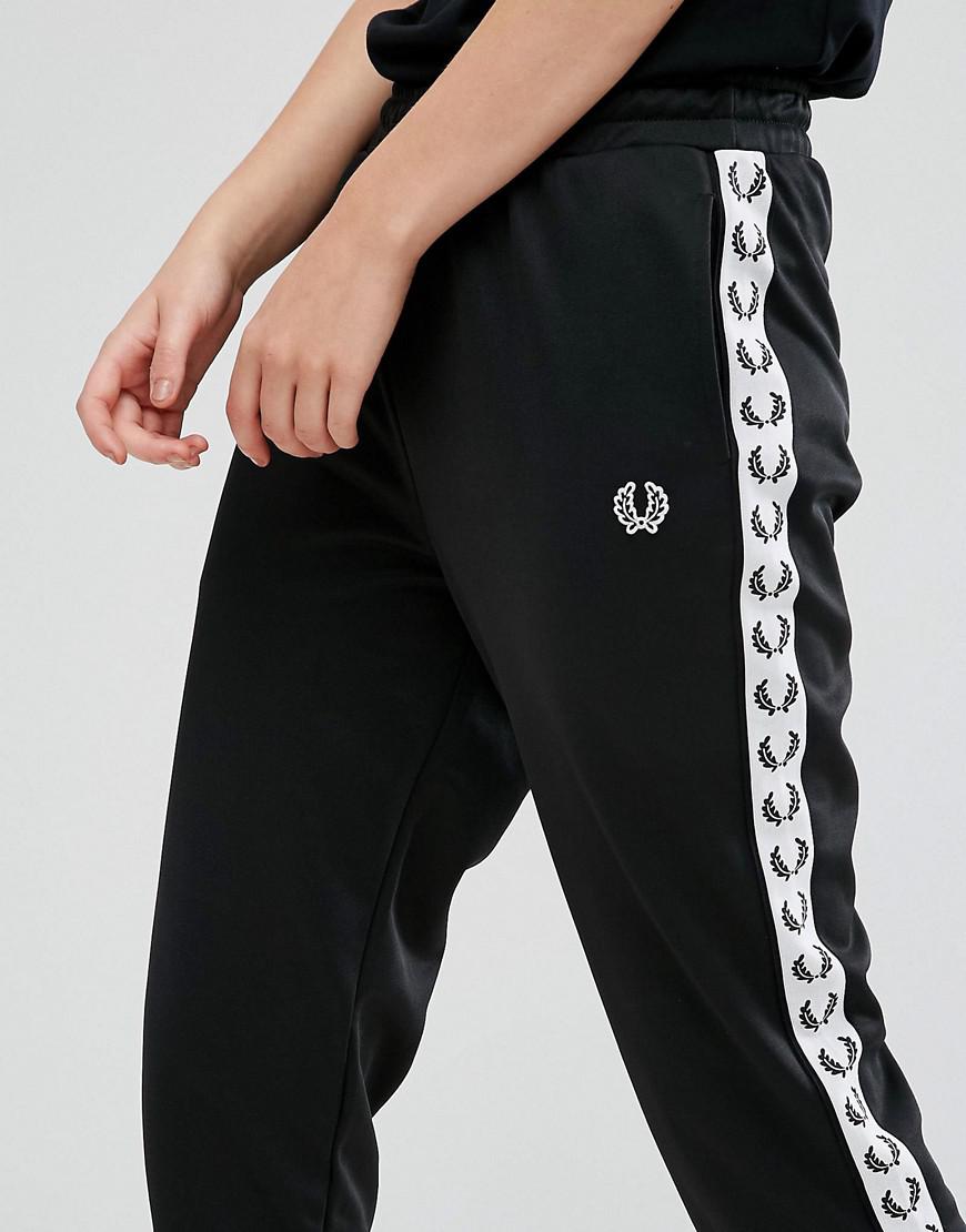 Fred Perry Synthetic Taped Tracksuit Pant in Black - Lyst