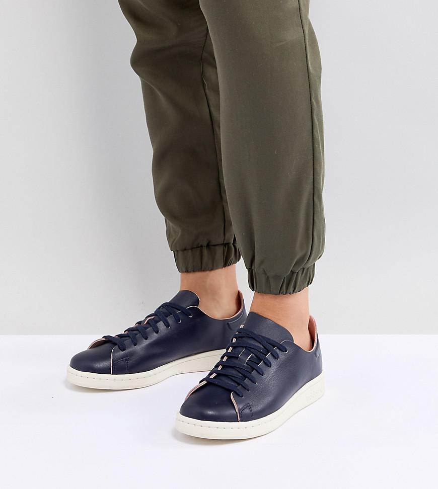 navy leather adidas trainers