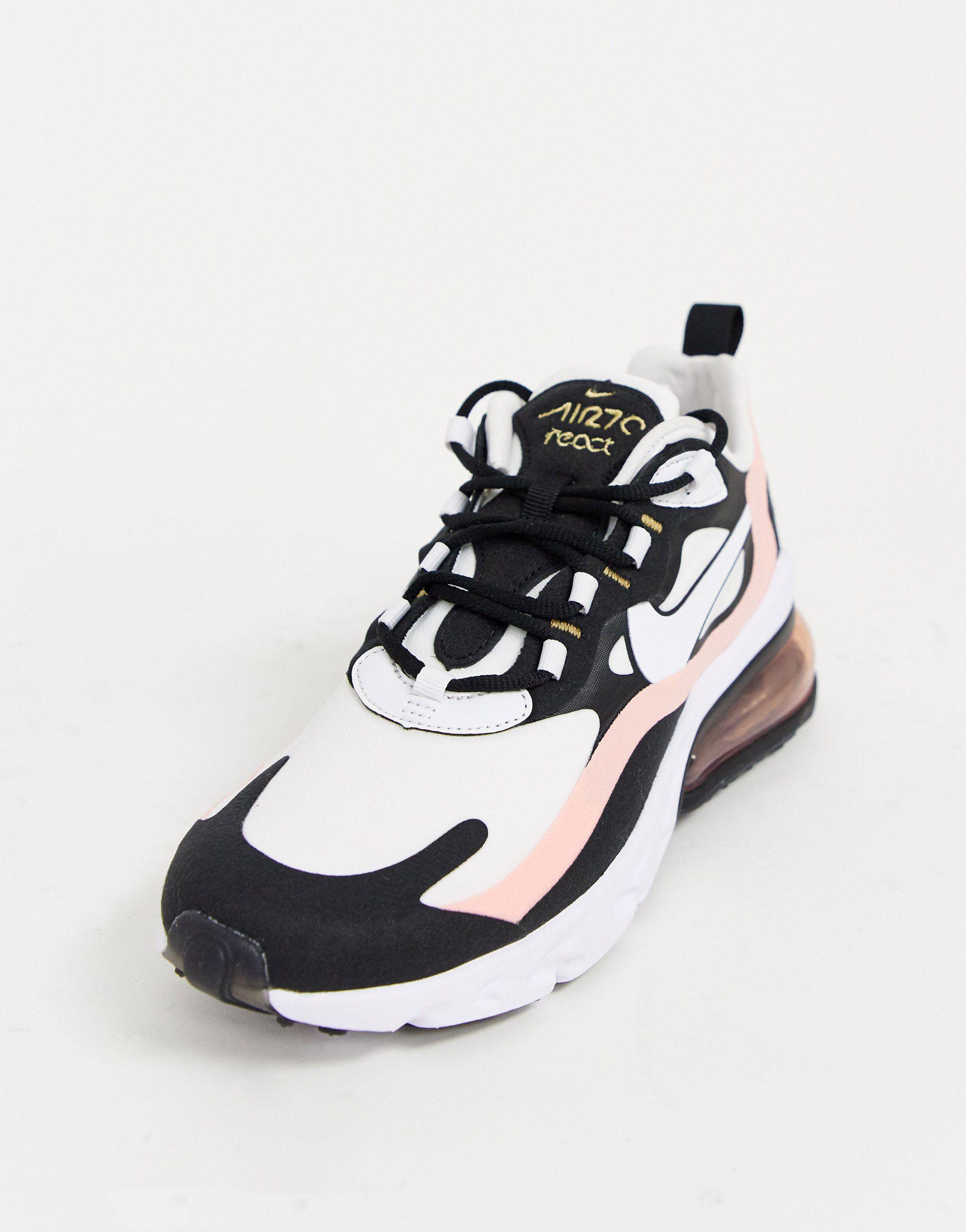 Nike Rubber Pink And Black Air Max 270 React Sneakers White Lyst