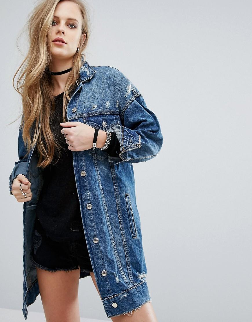 Pull And Bear Denim Jacket Pull&Bear Long Line Denim Jacket ASOS