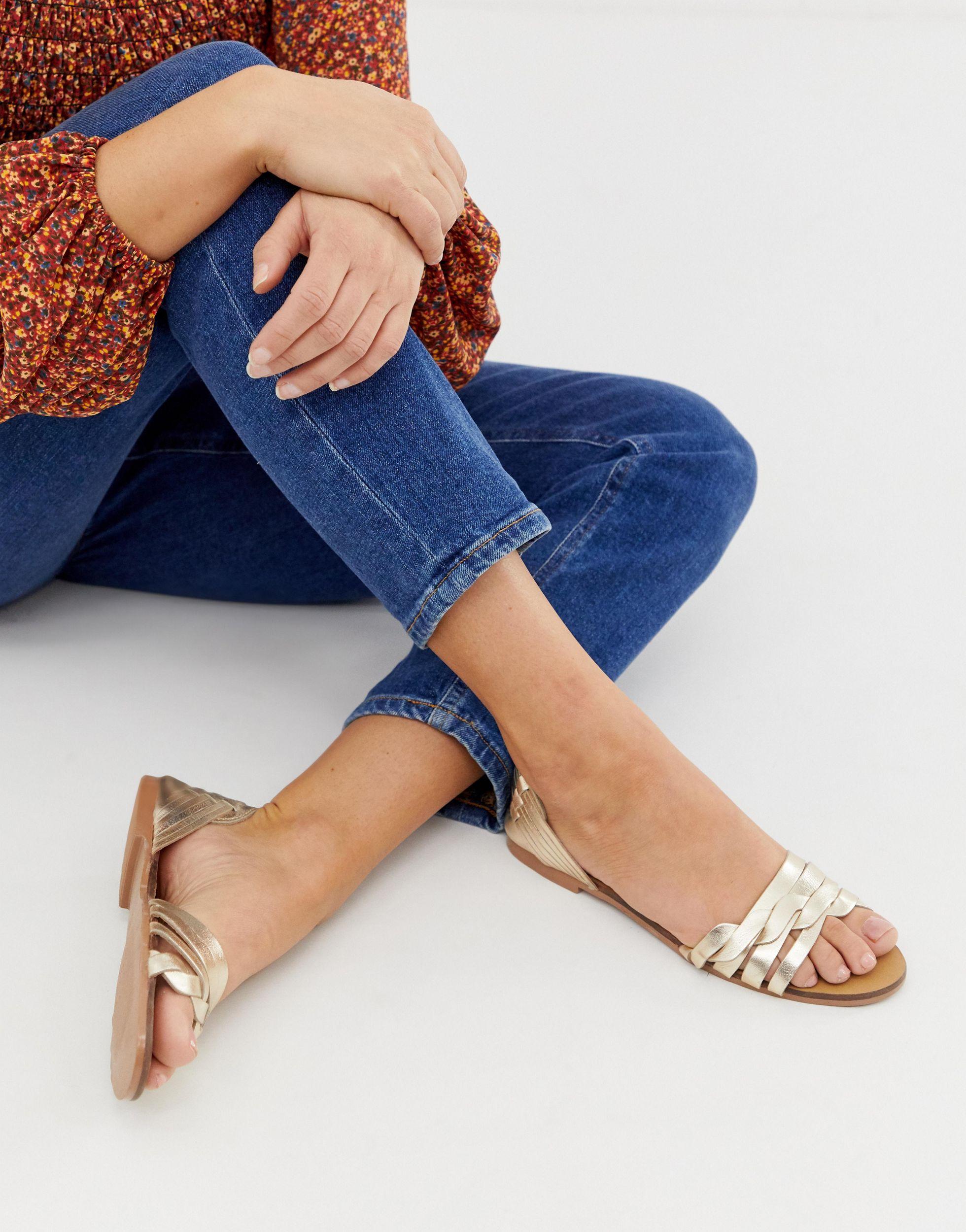 gold huarache sandals