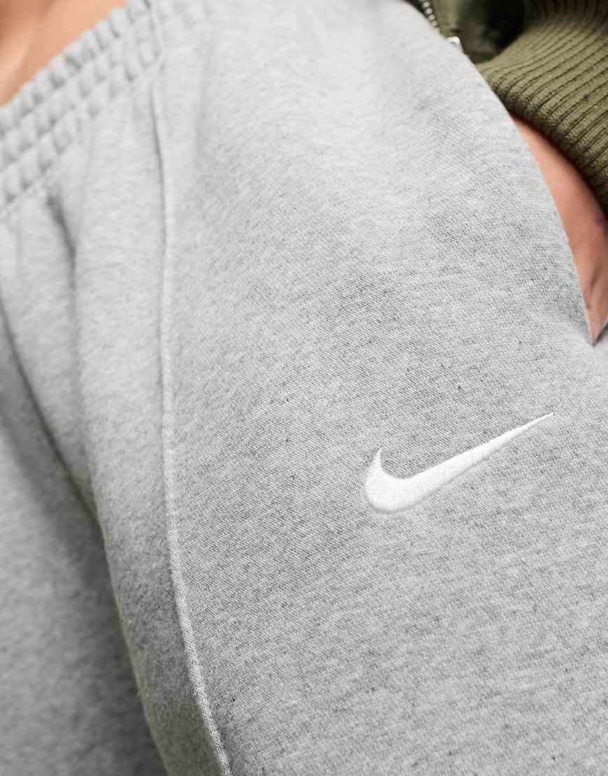 nike mini swoosh oversized sweatshirt grey