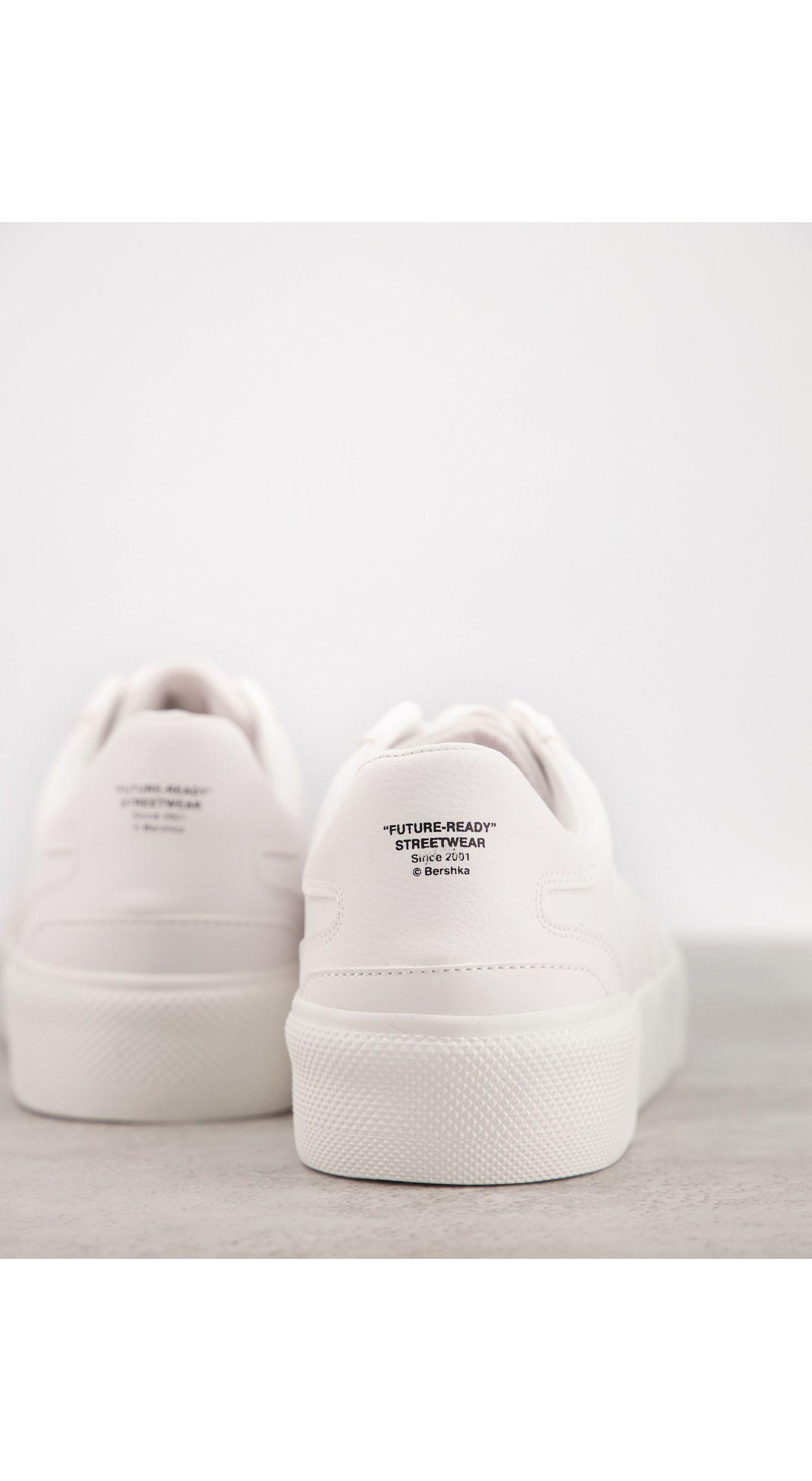 Bershka Rubber Sneakers With Text Detail in White for Men - Lyst
