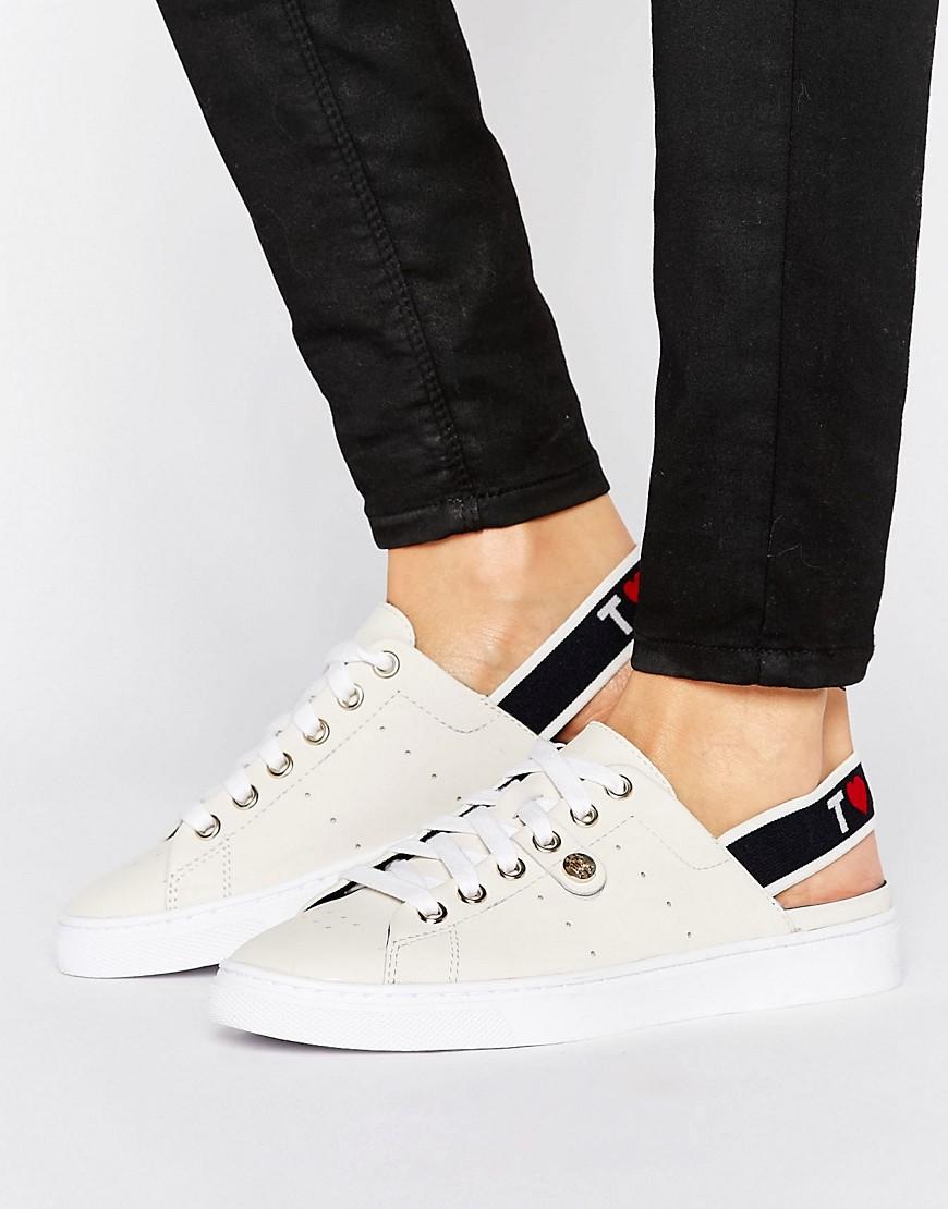 Tommy Hilfiger Sling Back Logo Sneakers in White | Lyst