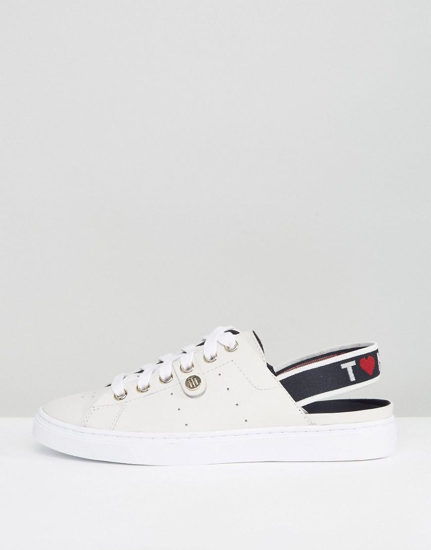 Tommy Hilfiger Sling Back Logo Sneakers in White | Lyst