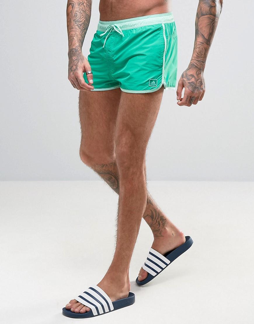 adidas Originals Split Swim Shorts In Short Length Bj8575 in Green for Men  | Lyst