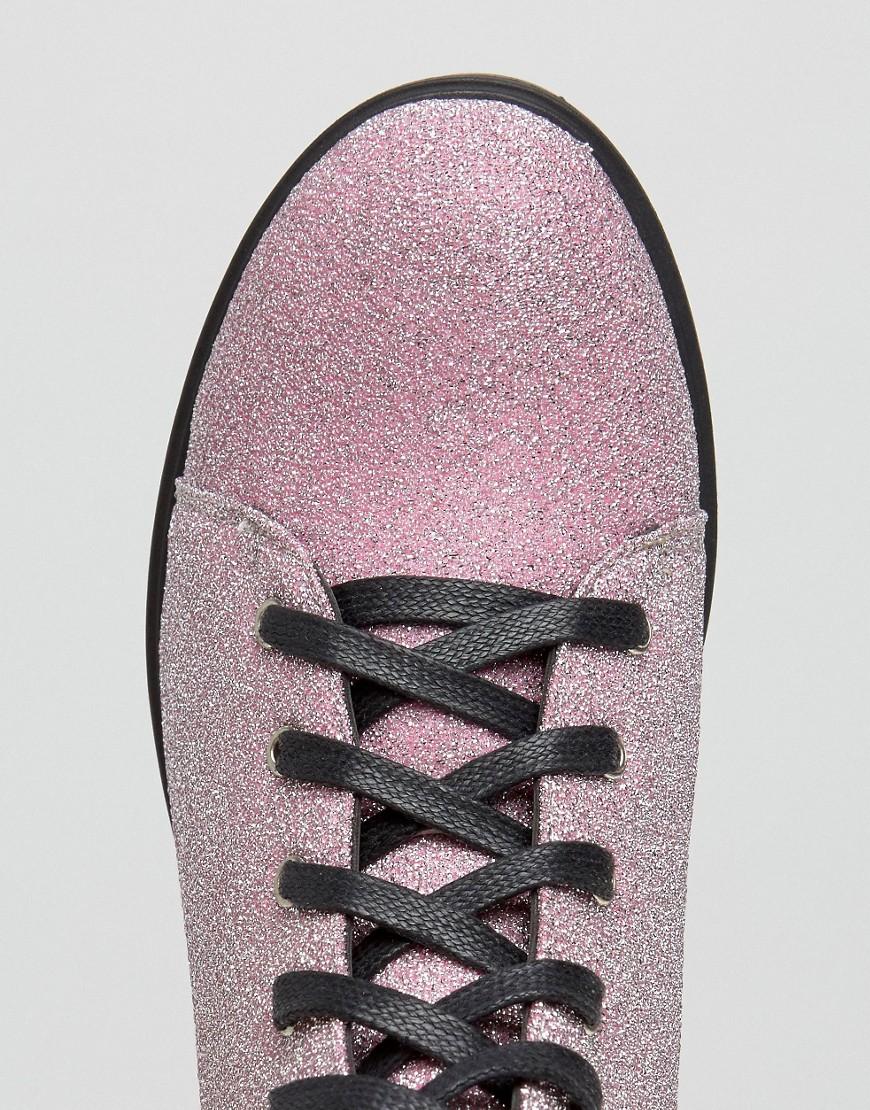 truffle collection chunky lace up canvas shoes