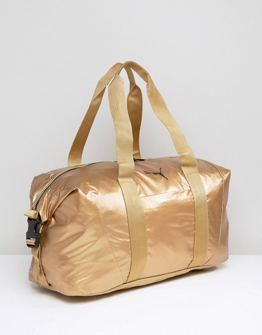 puma gym bag gold