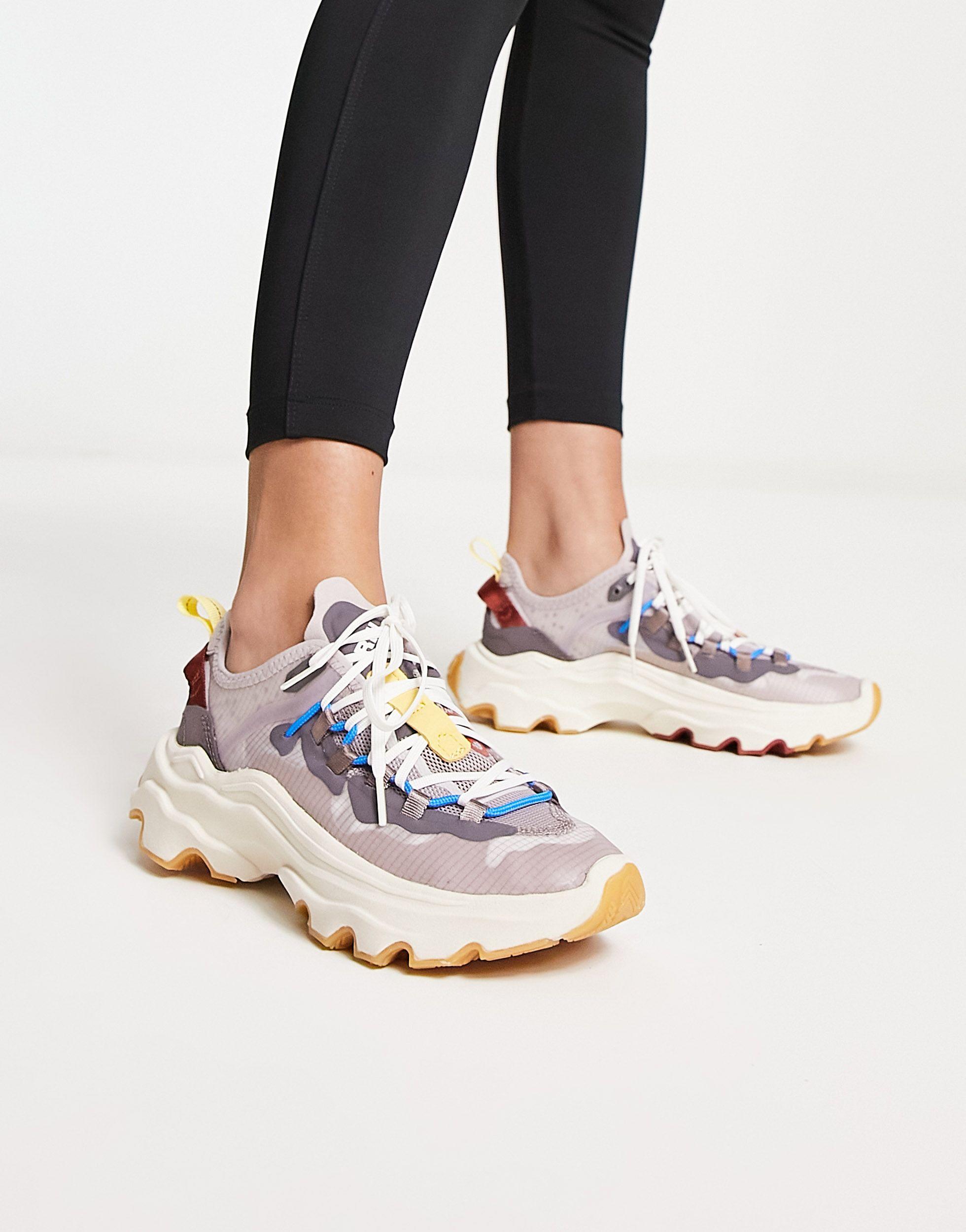 Sorel Breakthru Lace Up Flaform Sneakers in Gray Lyst