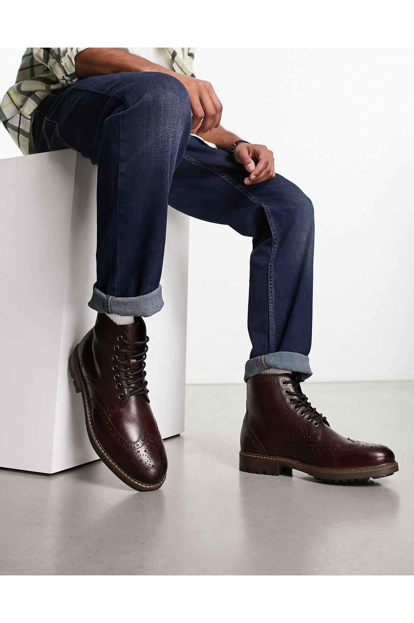 Red tape brogue boots sale
